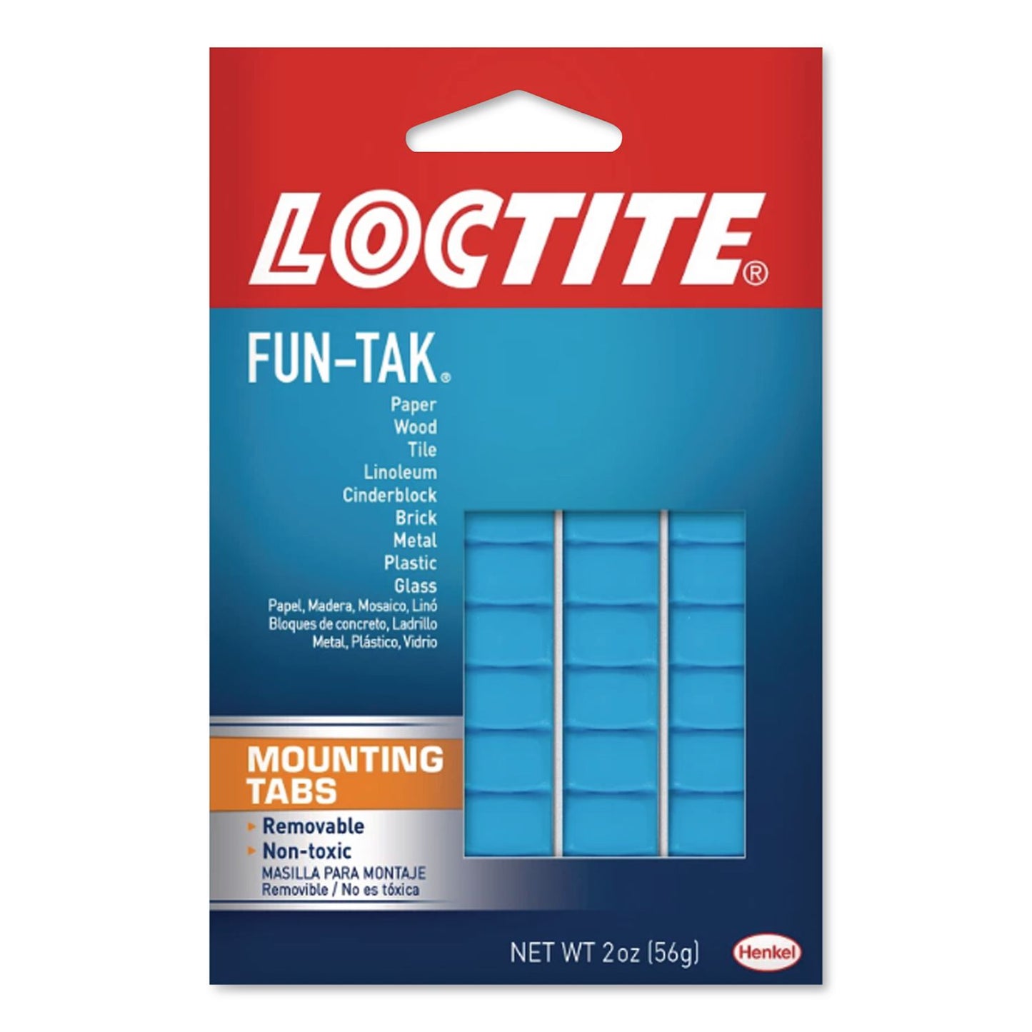 Fun-Tak Mounting Putty, Repositionable And Reusable, 6 Strips, 2 Oz