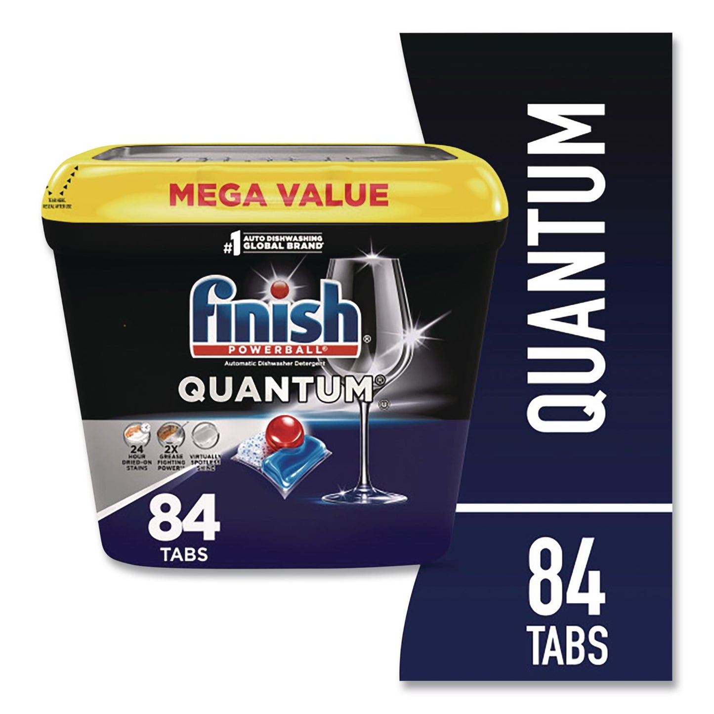 Powerball Quantum Dishwasher Tabs, Fresh Scent, Tub, 84 Tabs