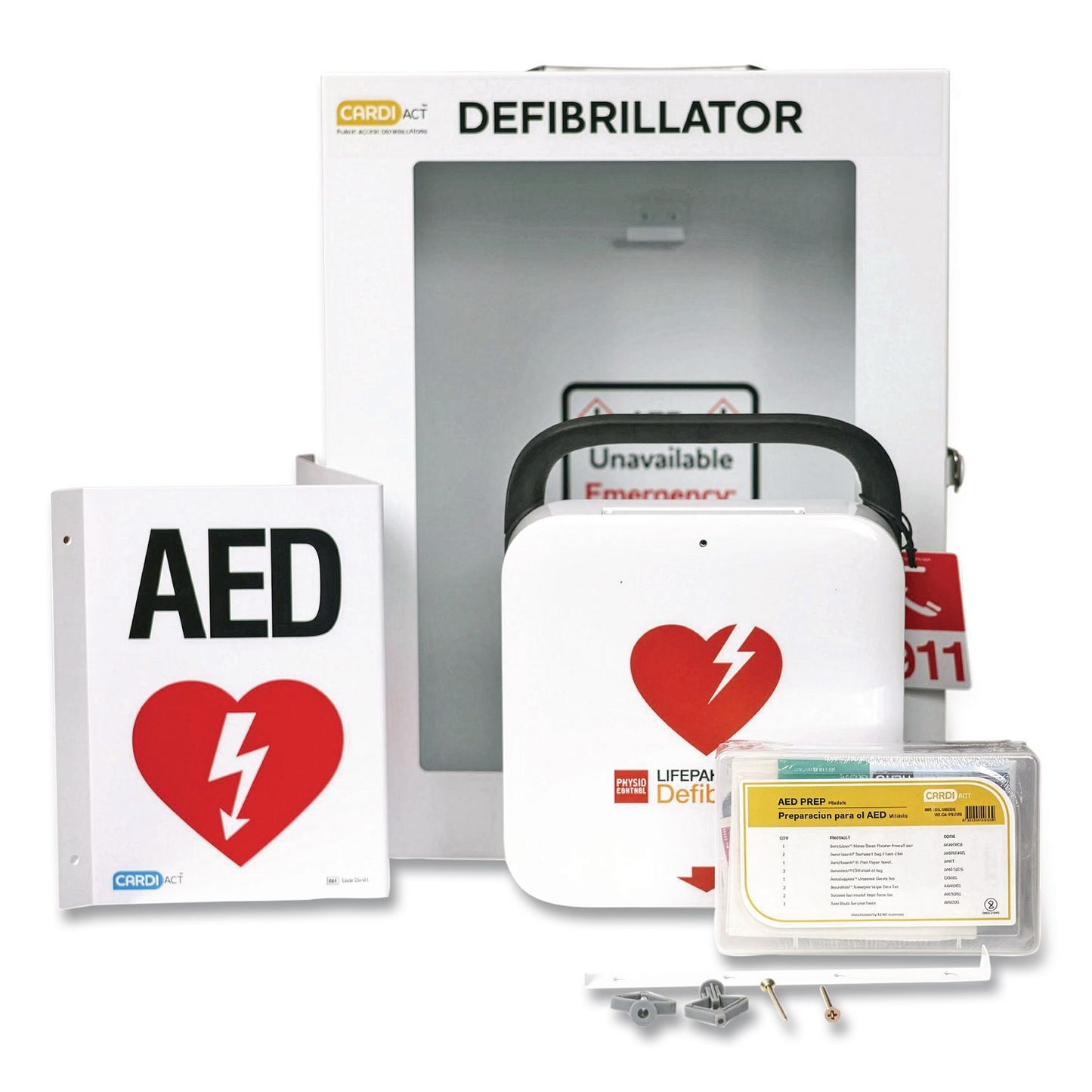 LIFEPAK CR2 Fully-Automatic, USB, English Handle, Alarmed Cabinet