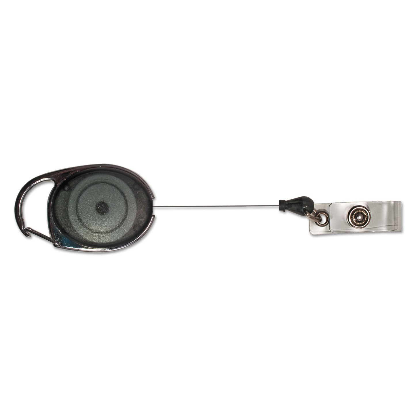Carabiner-Style Retractable Id Card Reel, 30" Extension, Smoke, 12/pack