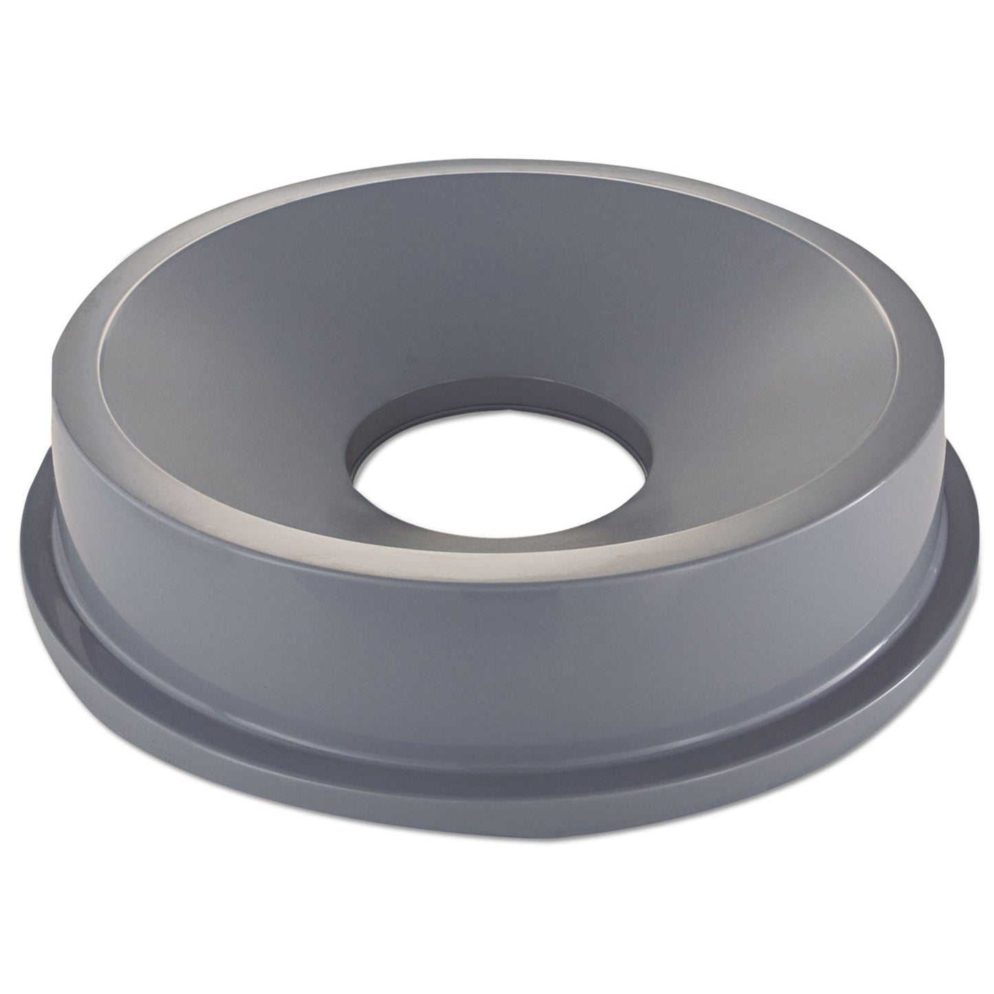 Round BRUTE Funnel Top Receptacle, For 32-Gallon Containers, 22.38" Diameter x 5h, Gray