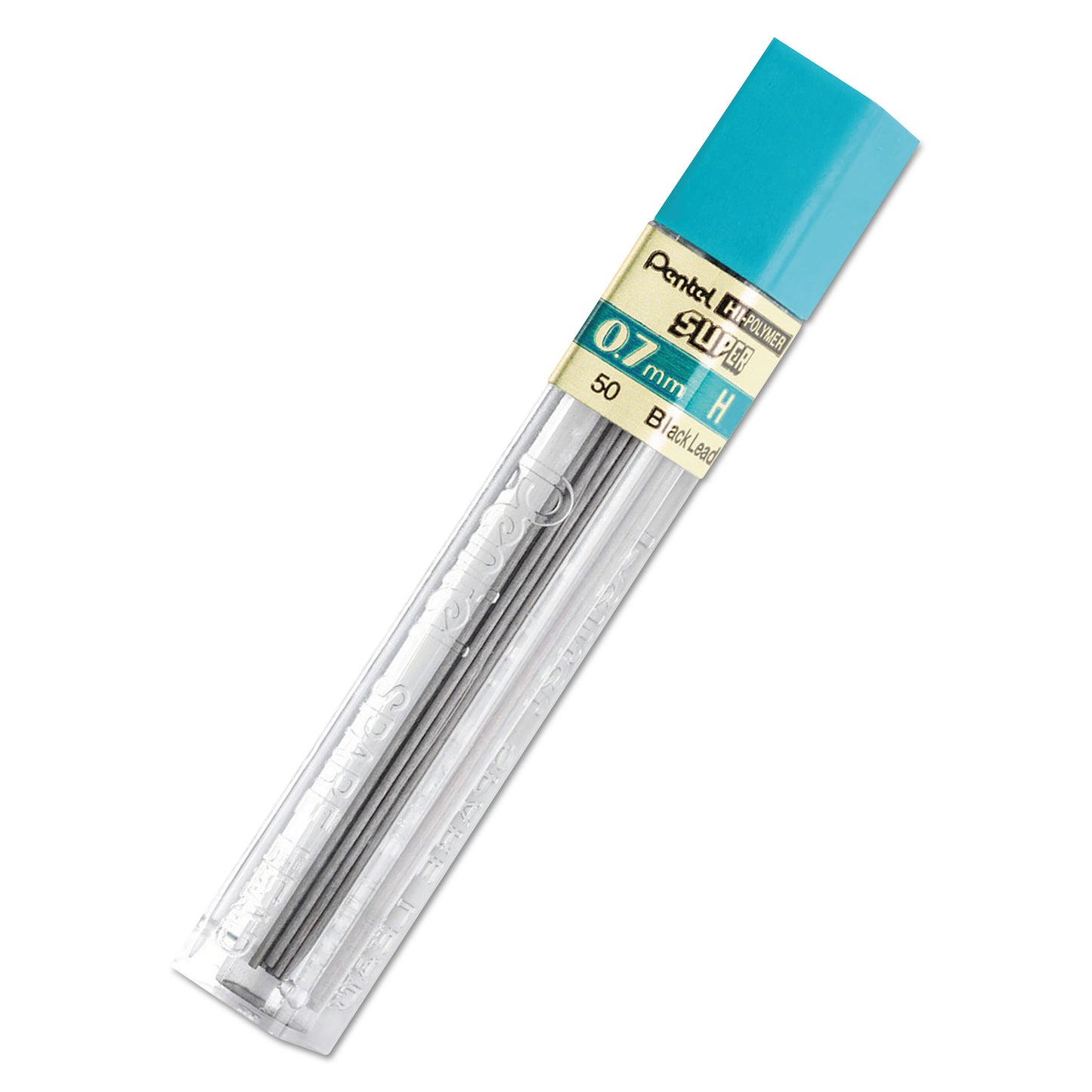 Super Hi-Polymer Lead Refills, 0.7 Mm, H, Black, 12/tube