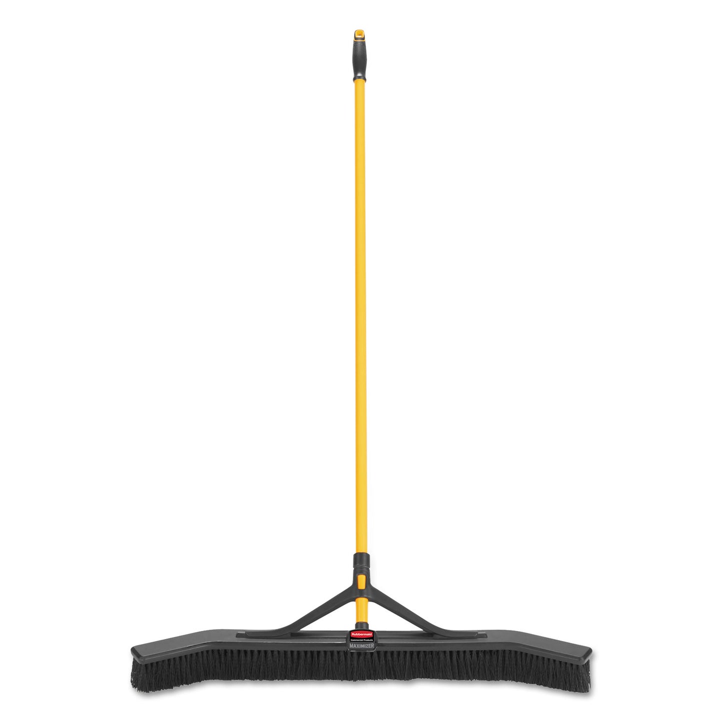 Maximizer Push-to-Center Broom, 36 x 58.13, Polypropylene Bristles, Steel Handle, Yellow/Black
