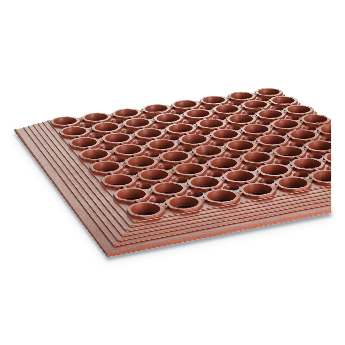 Grease-Resistant Safewalk-Light Wet/Oily Floor Anti-Fatigue Drainage Mat, 0.5" Thick, 36 x 60, Terra Cotta Perforated Surface