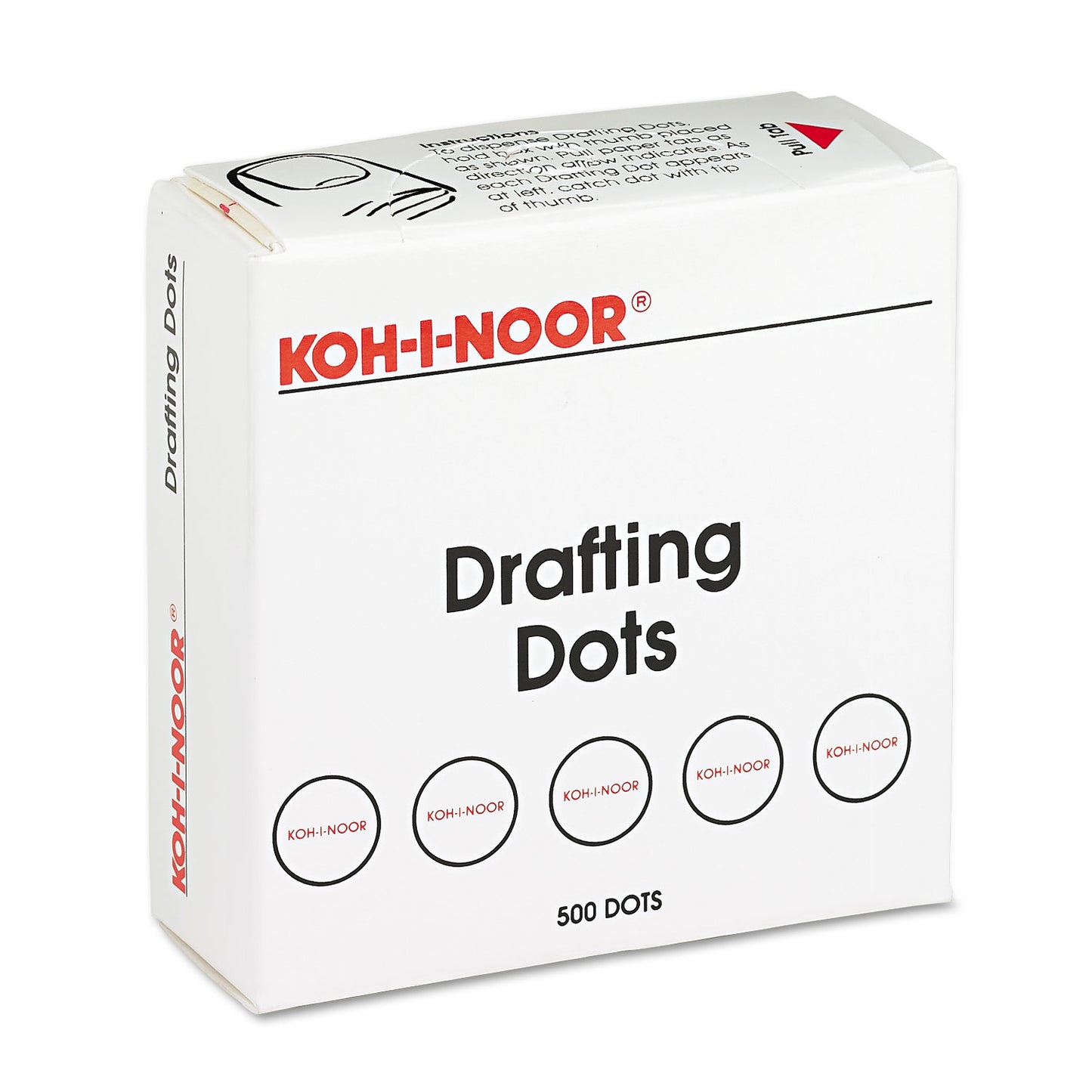 Adhesive Drafting Dots, 0.88" Dia, Dries Clear, 500/box