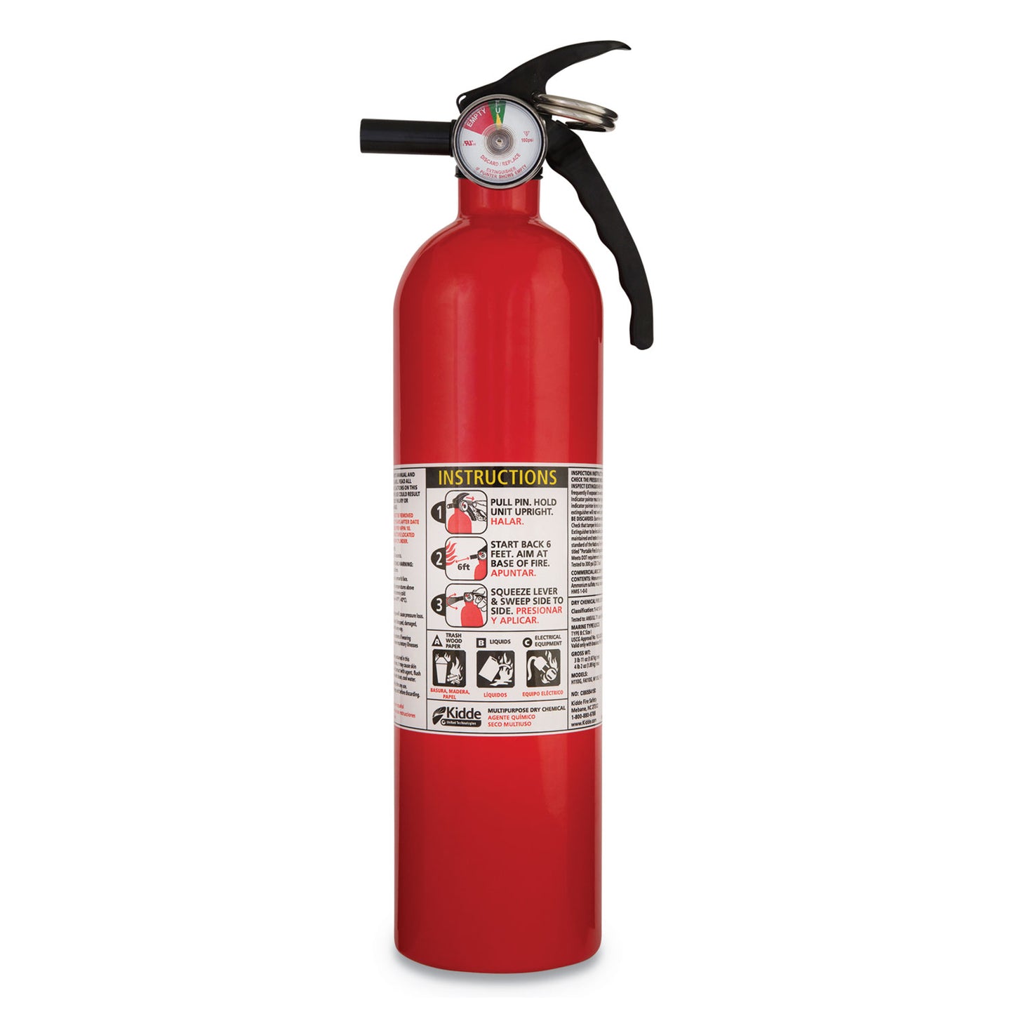 Full Home Fire Extinguisher, 1-A:10-B:C
