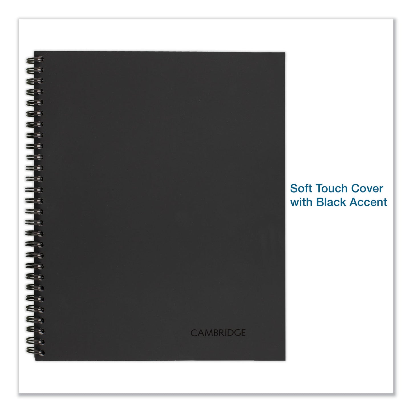 Wirebound Guided Business Notebook, Meeting Note Format, Dark Gray Linen Cover, (80) 11 x 8.25 Sheets