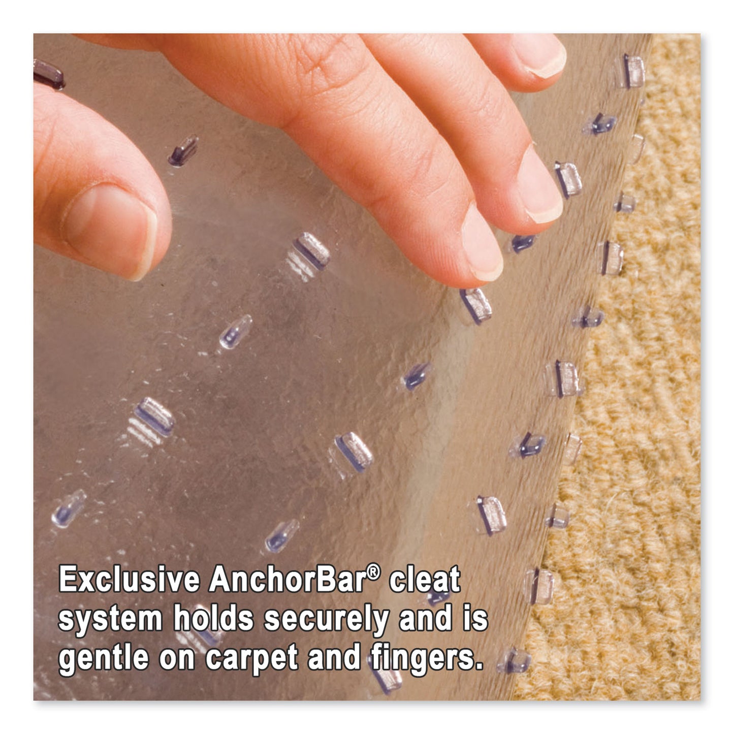EverLife Light Use Chair Mat for Flat to Low Pile Carpeted Floors, Rectangular, Straight Edges, 46" x 60", Clear
