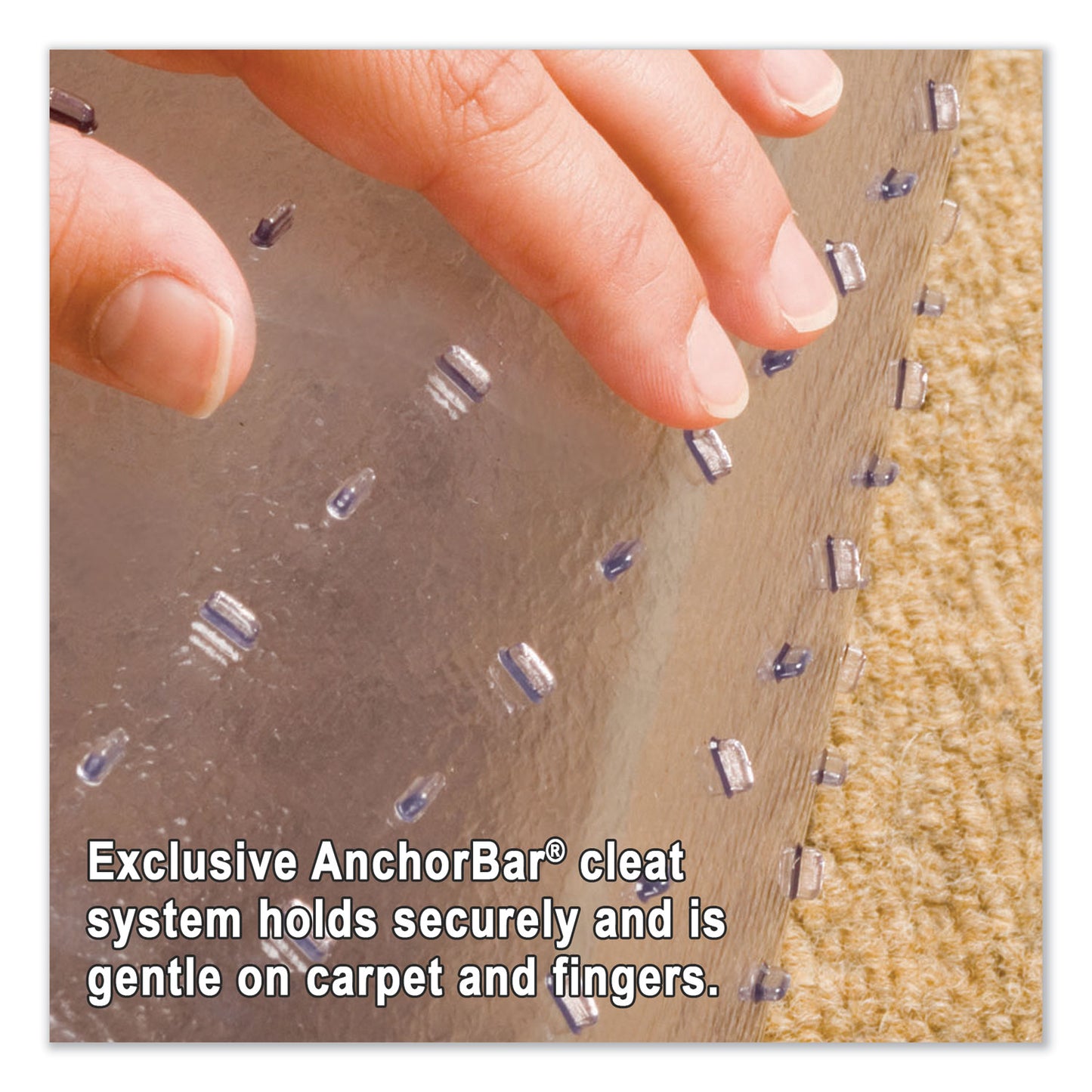 EverLife Moderate Use Chair Mat for Low Pile Carpeted Floors, Rectangular with Lip, Crystal Edges, 45" x 53", Clear