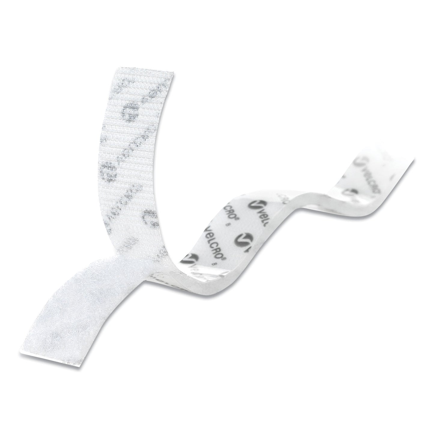 Sticky-Back Fasteners With Dispenser, Removable Adhesive, 0.75" X 5 Ft, White