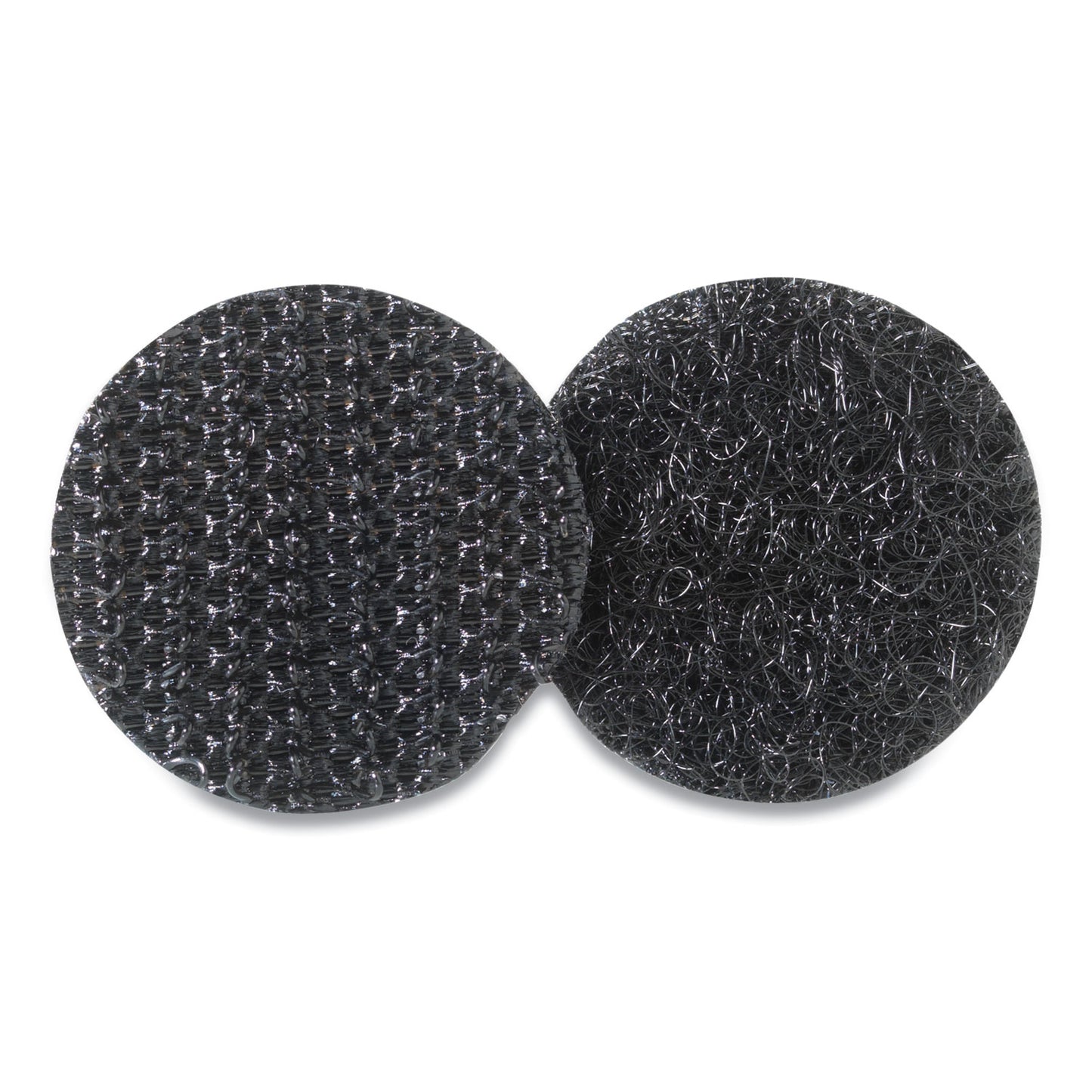 Sticky-Back Fasteners, Removable Adhesive, 0.63" Dia, Black, 15/pack