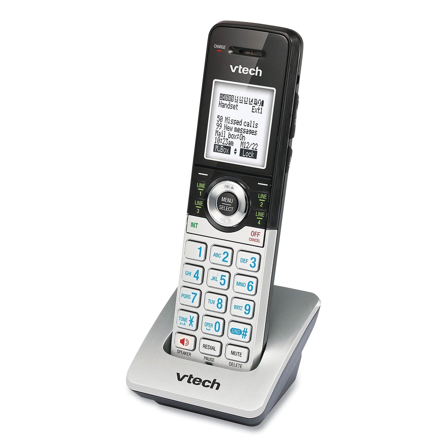 CM18045 Four-Line Business System Extension Handset for CM18445 System, Silver/Black