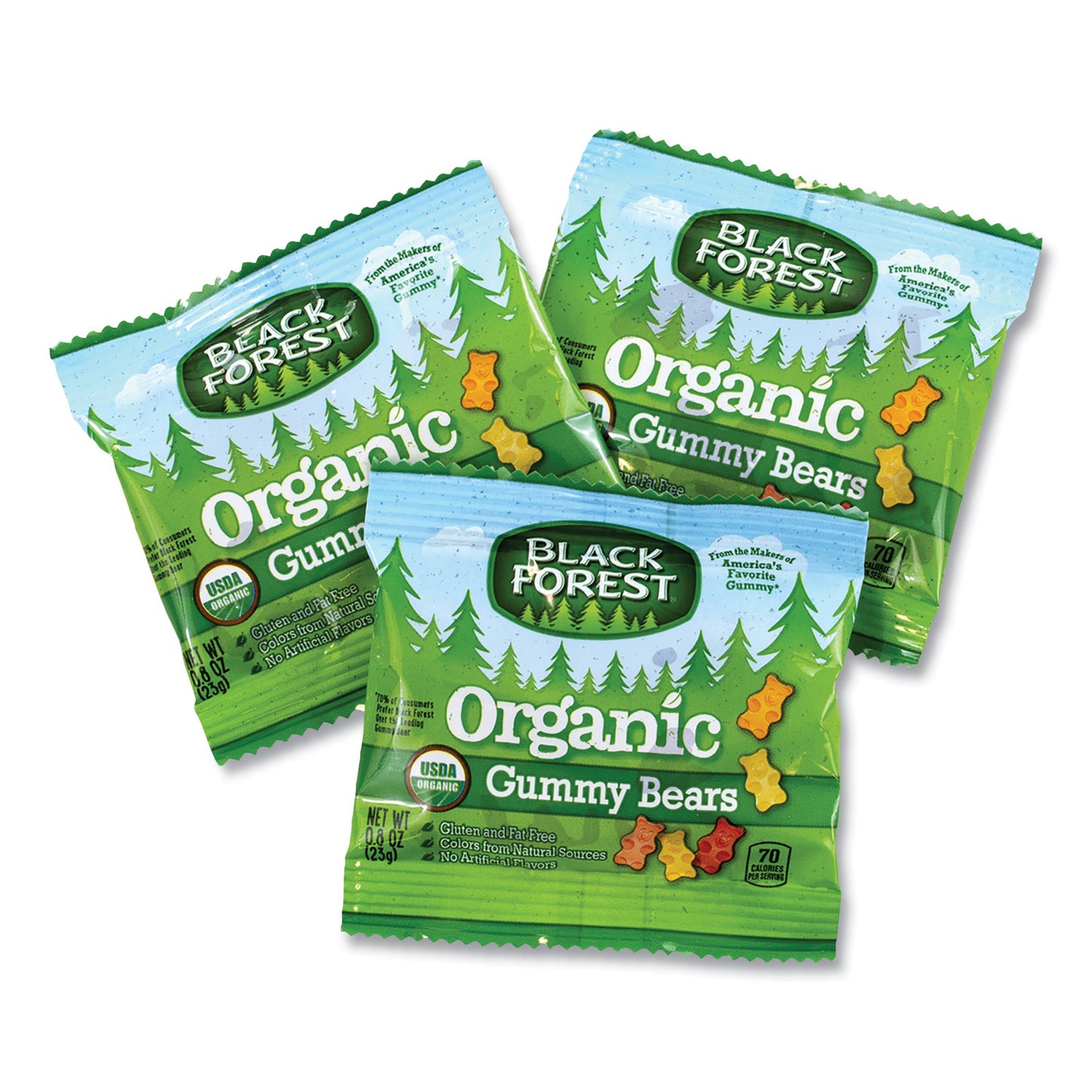 Organic Gummy Bears, 0.8 oz Pouch, 65 Pouches/Carton