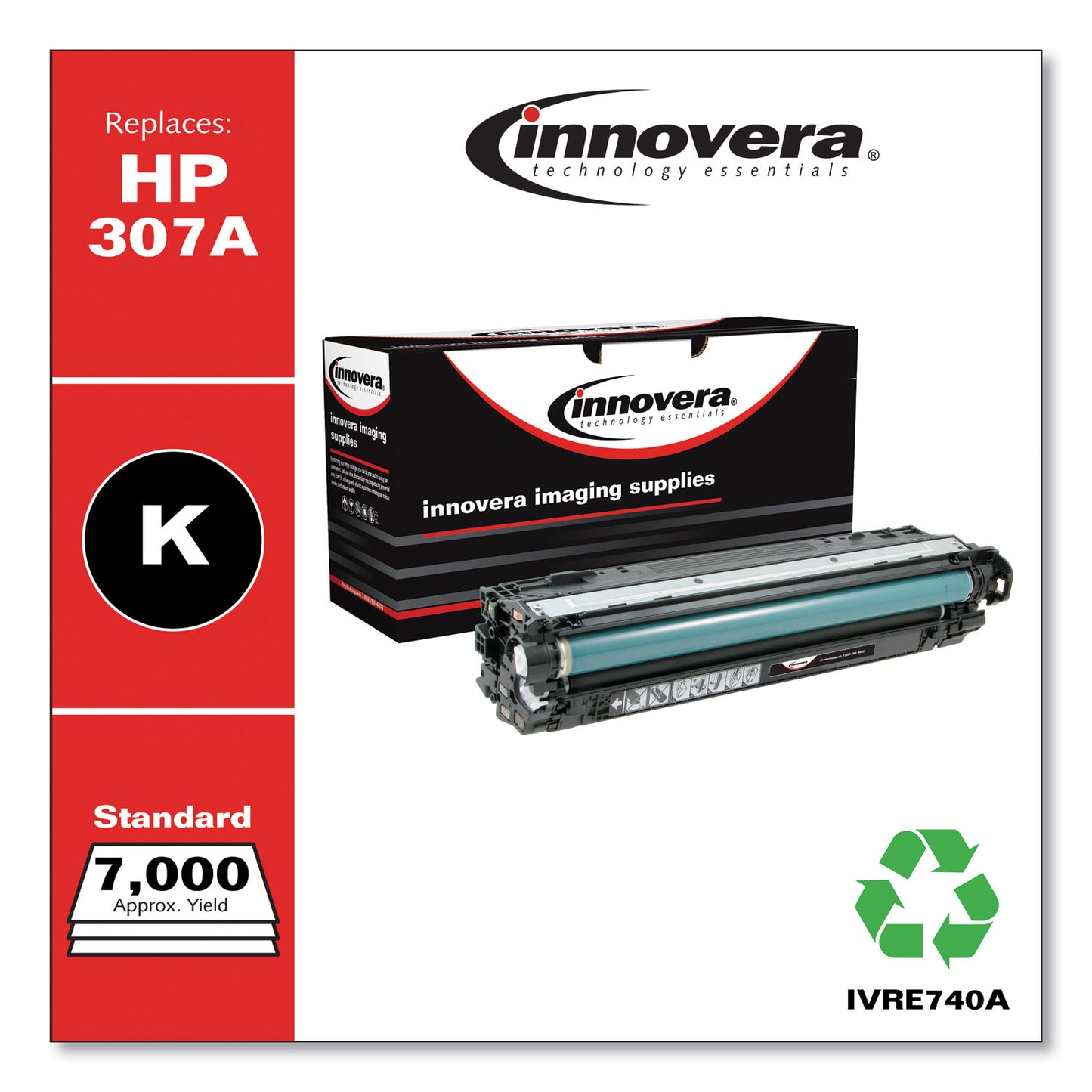 Remanufactured Black Toner, Replacement for 307A (CE740A), 7,000 Page-Yield