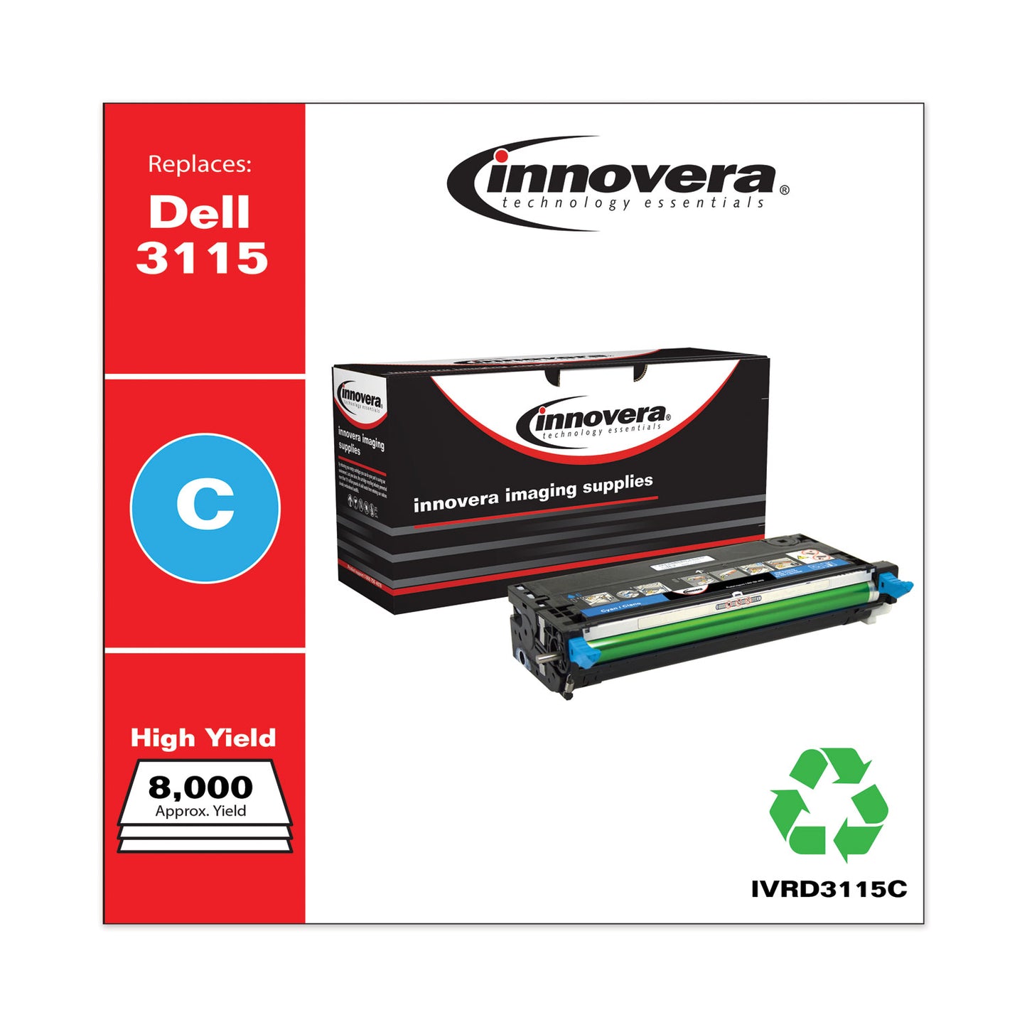 Remanufactured Cyan High-Yield Toner, Replacement for 310-8379, 8,000 Page-Yield
