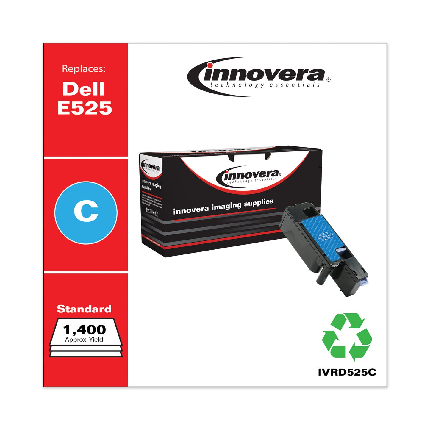 Remanufactured Cyan Toner, Replacement for 593-BBJU, 1,400 Page-Yield