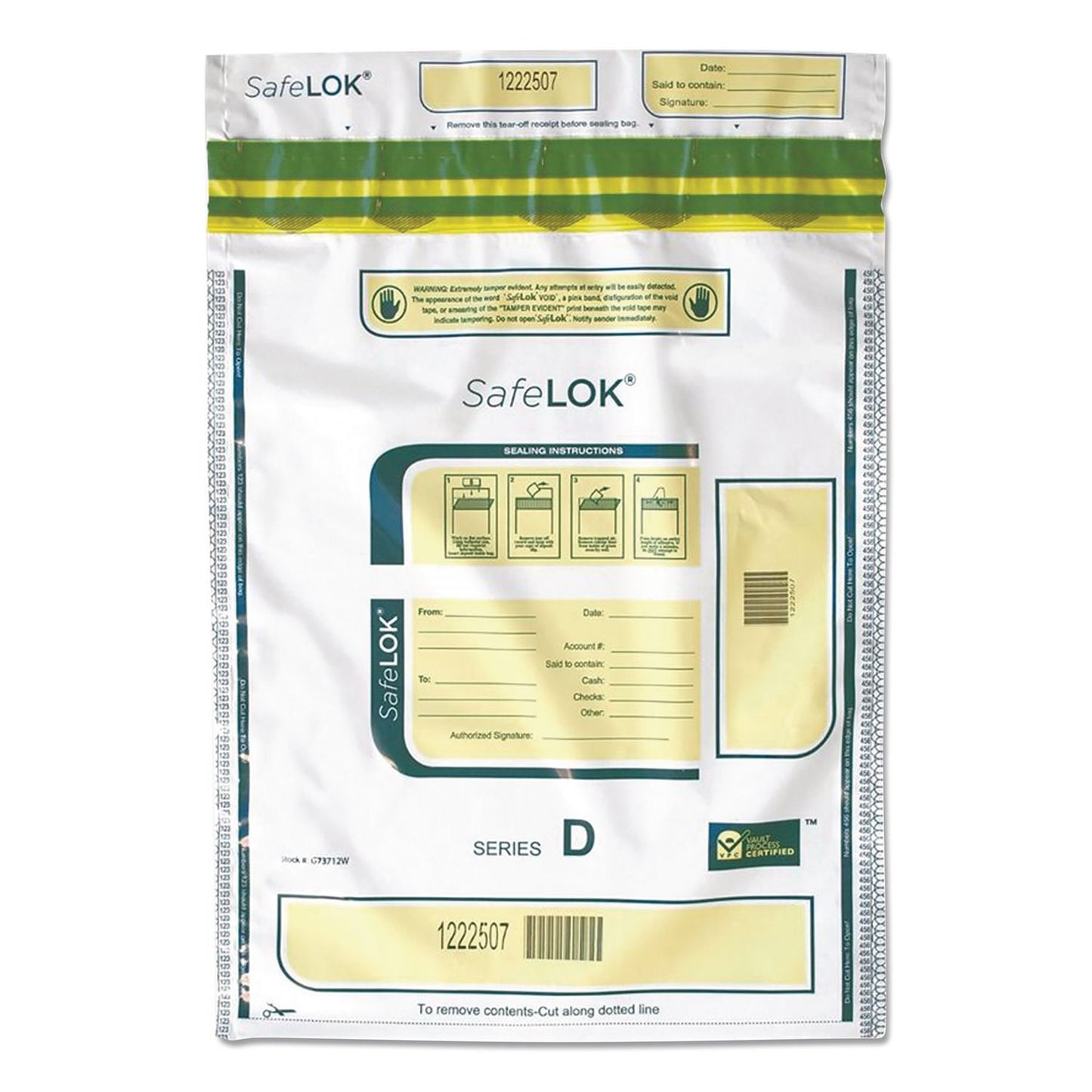 Series D Deposit Bags, Plastic, 12" x 16", White, 100/Pack