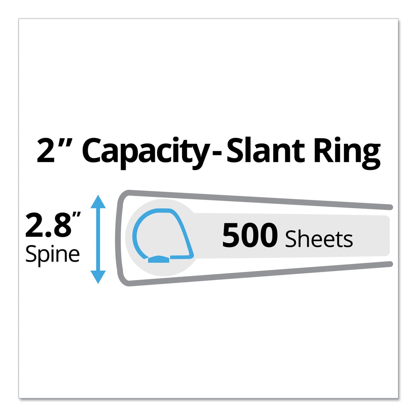 Durable Non-View Binder With Durahinge And Slant Rings, 3 Rings, 2" Capacity, 11 X 8.5, Blue