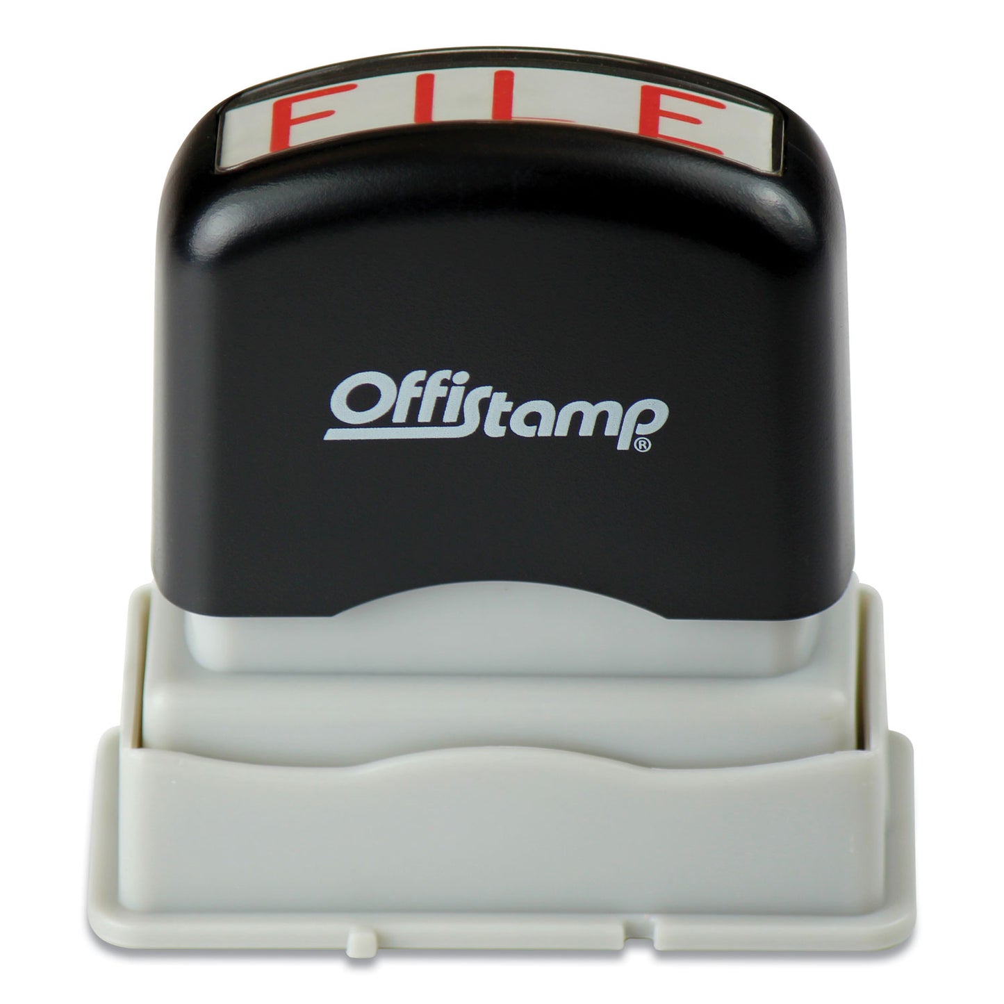 Pre-Inked Message Stamp, File, 1.63" X 0.38", Red Ink