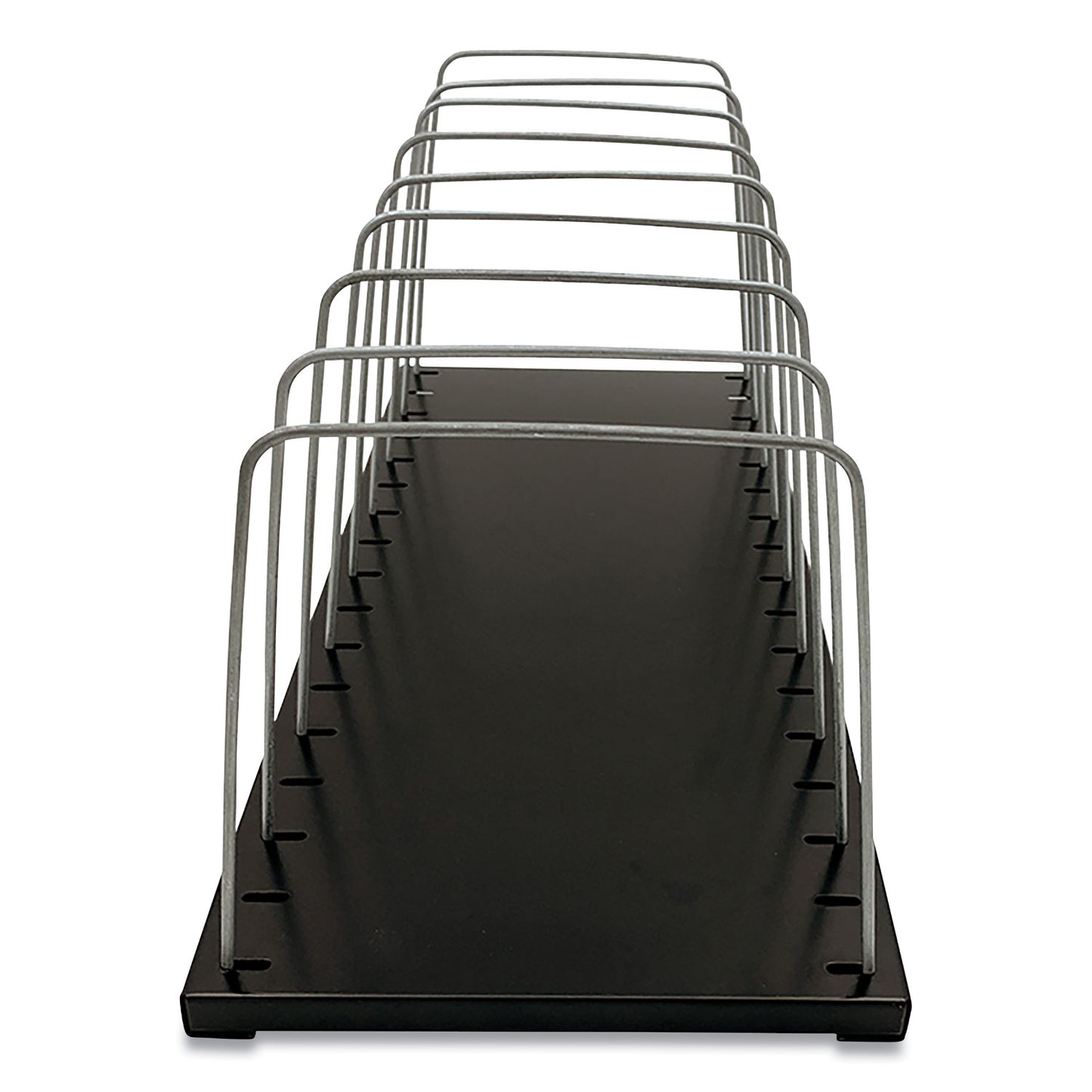 Steel Wire Vertical File Organizer, 8 Sections, Letter Size Files, 18.25 X 8 X 7.5, Black/metal Gray