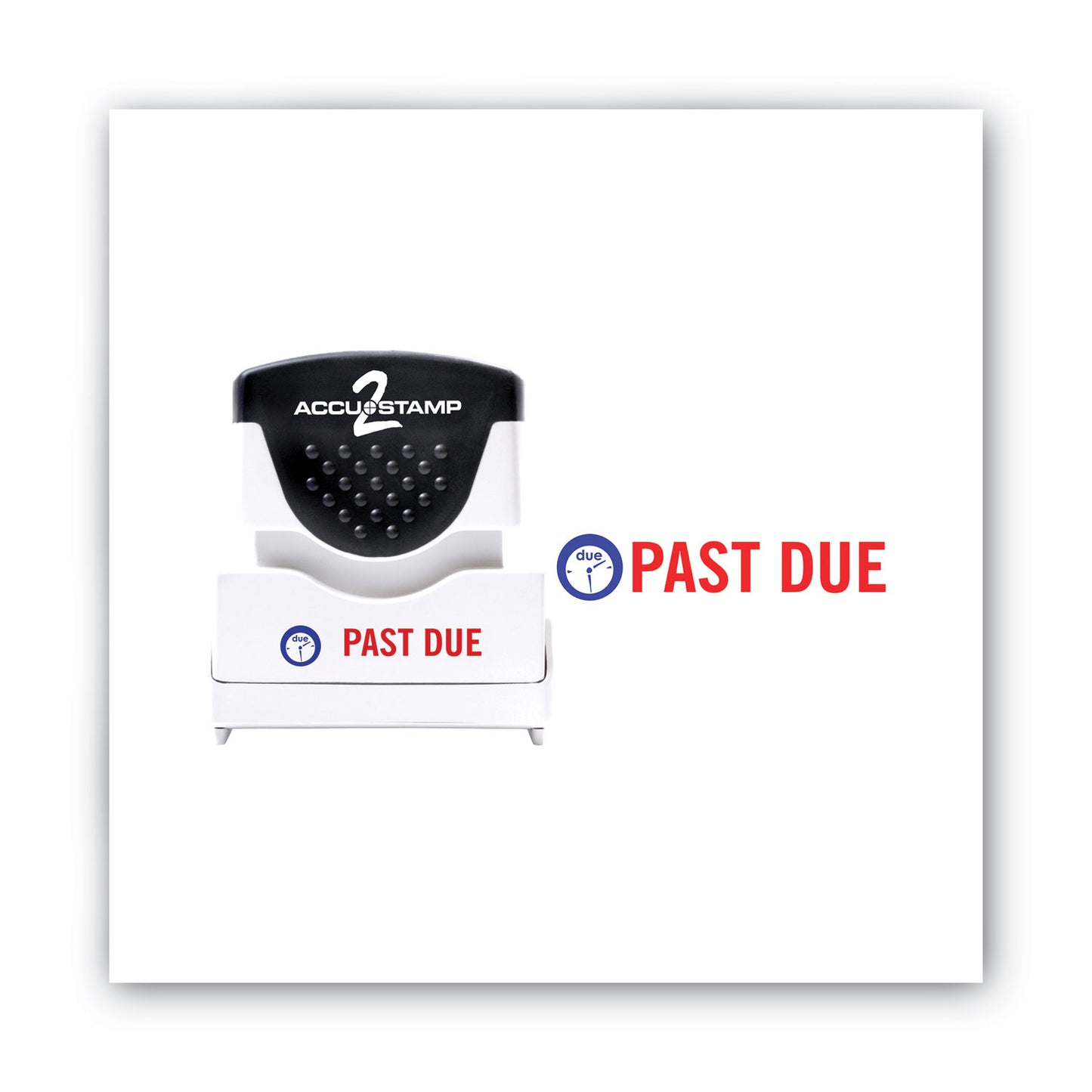 Pre-Inked Shutter Stamp, Red/Blue, PAST DUE, 1.63 x 0.5