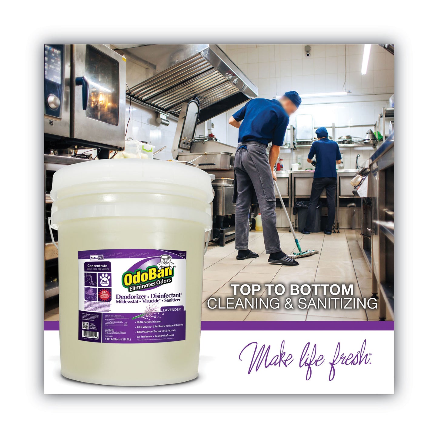 Concentrated Odor Eliminator and Disinfectant, Lavender, 5 gal Pail