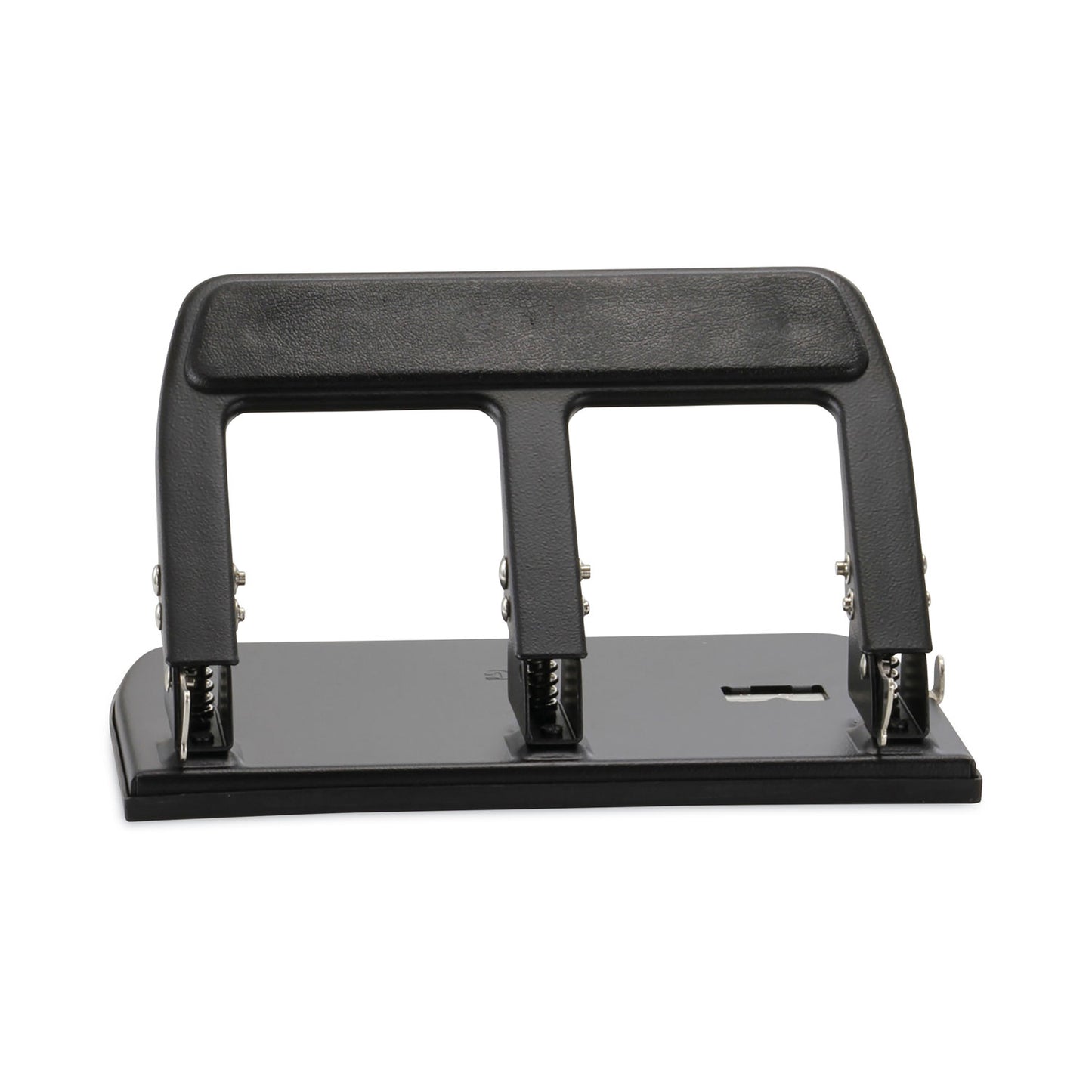 40-Sheet Three-Hole Punch With Padded Handle, 9/32" Holes, Black
