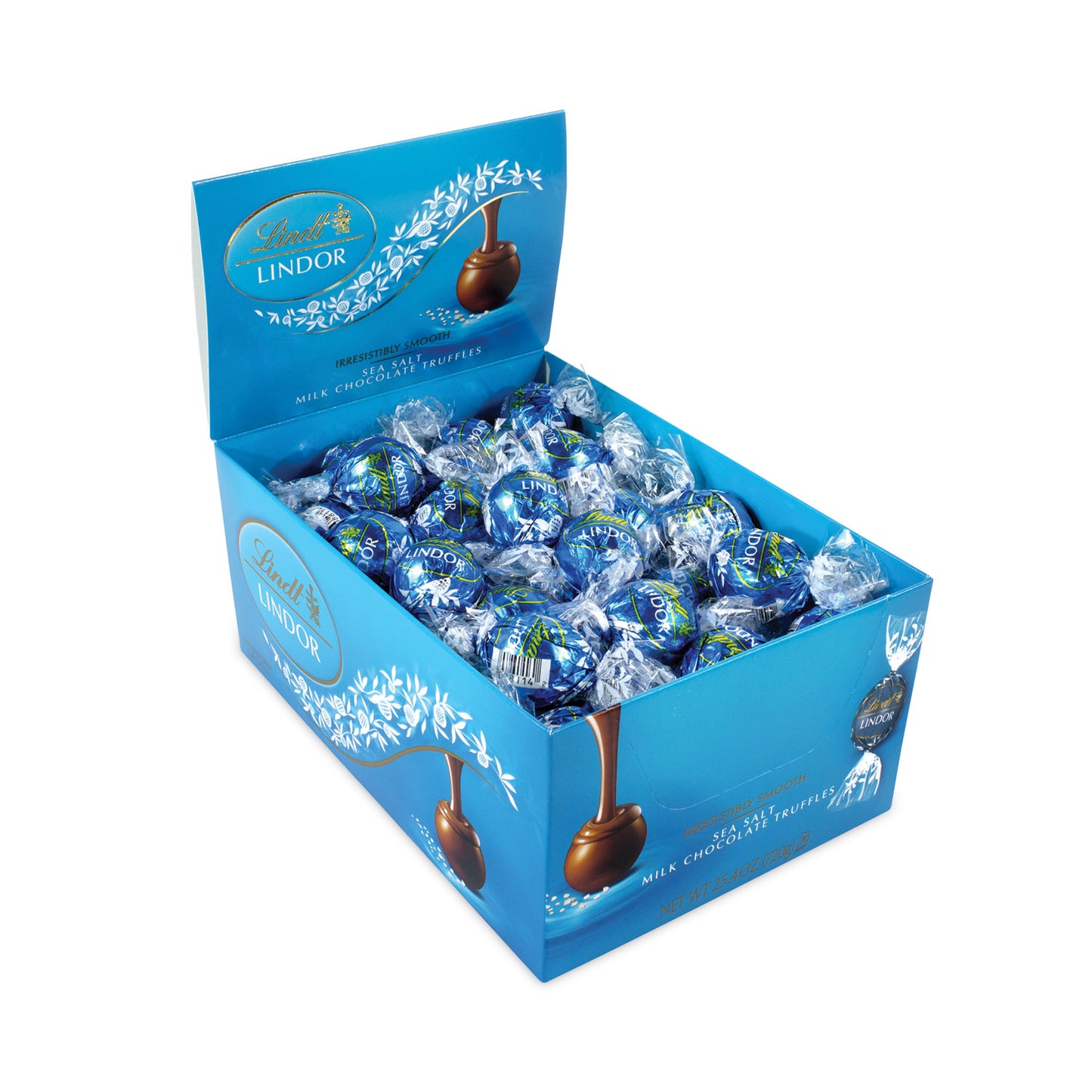 Lindor Truffles Milk Chocolate Sea Salt, 1.85 lb, 60 Pieces/Carton