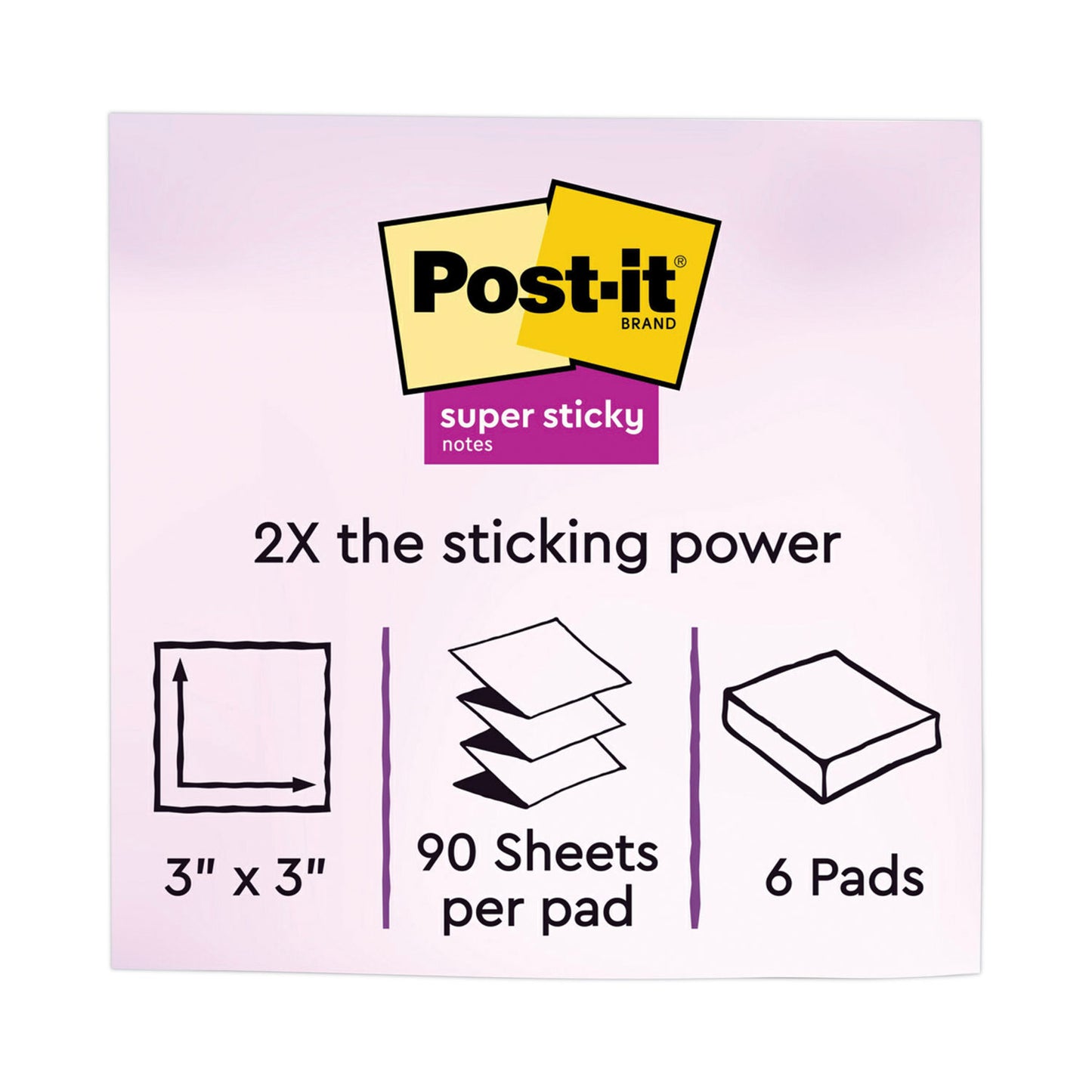 Pop-up 3 x 3 Note Refill, 3" x 3", Playful Primaries Collection Colors, 90 Sheets/Pad, 6 Pads/Pack