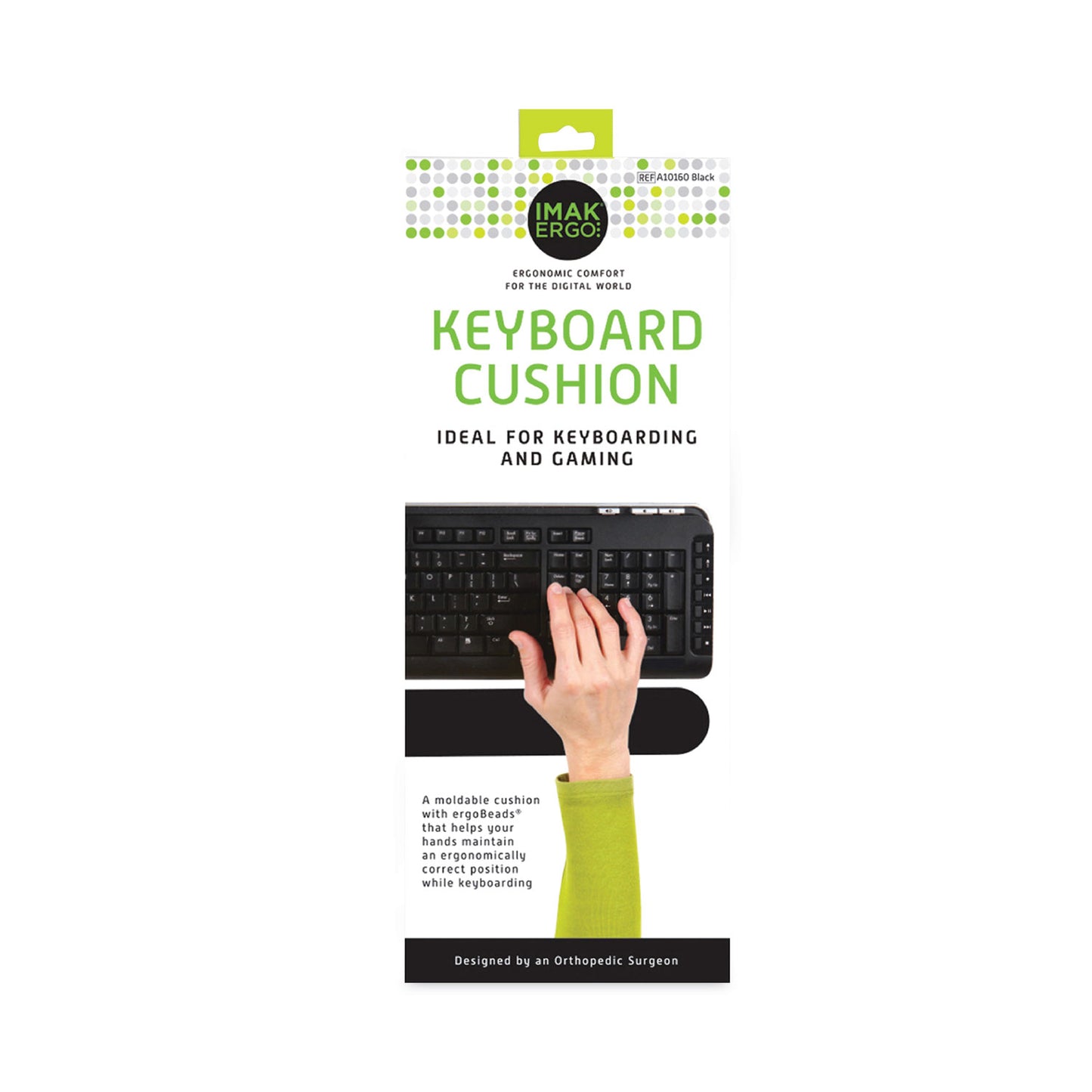 Keyboard Wrist Cushion, 17.75 x 3, Black