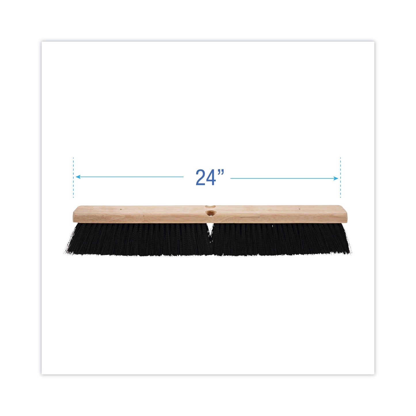 Floor Brush Head, 3" Black Polypropylene Bristles, 24" Brush