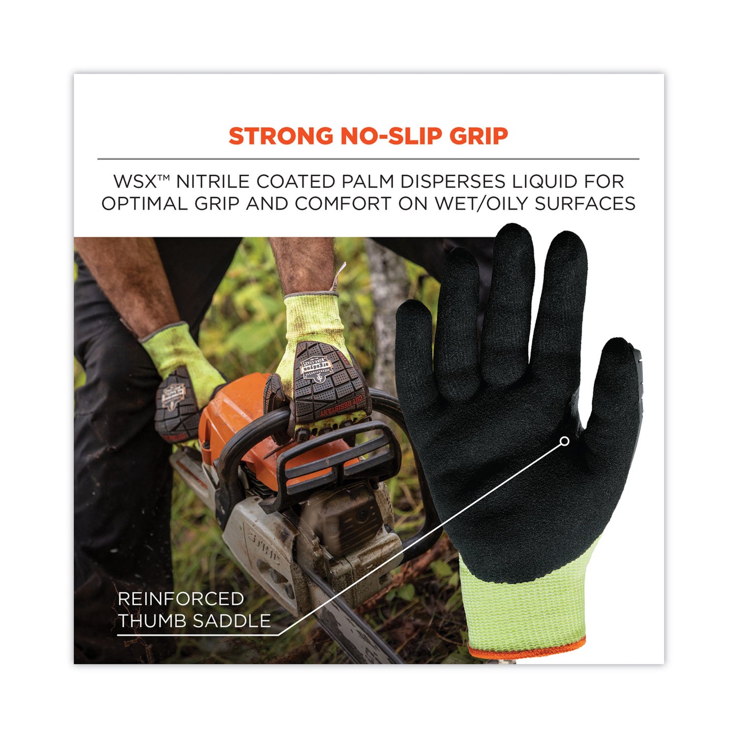 ProFlex 7141 ANSI A4 DIR Nitrile-Coated CR Gloves, EN388: 4X42DP, 9" Long, X-Large, Lime, Pair