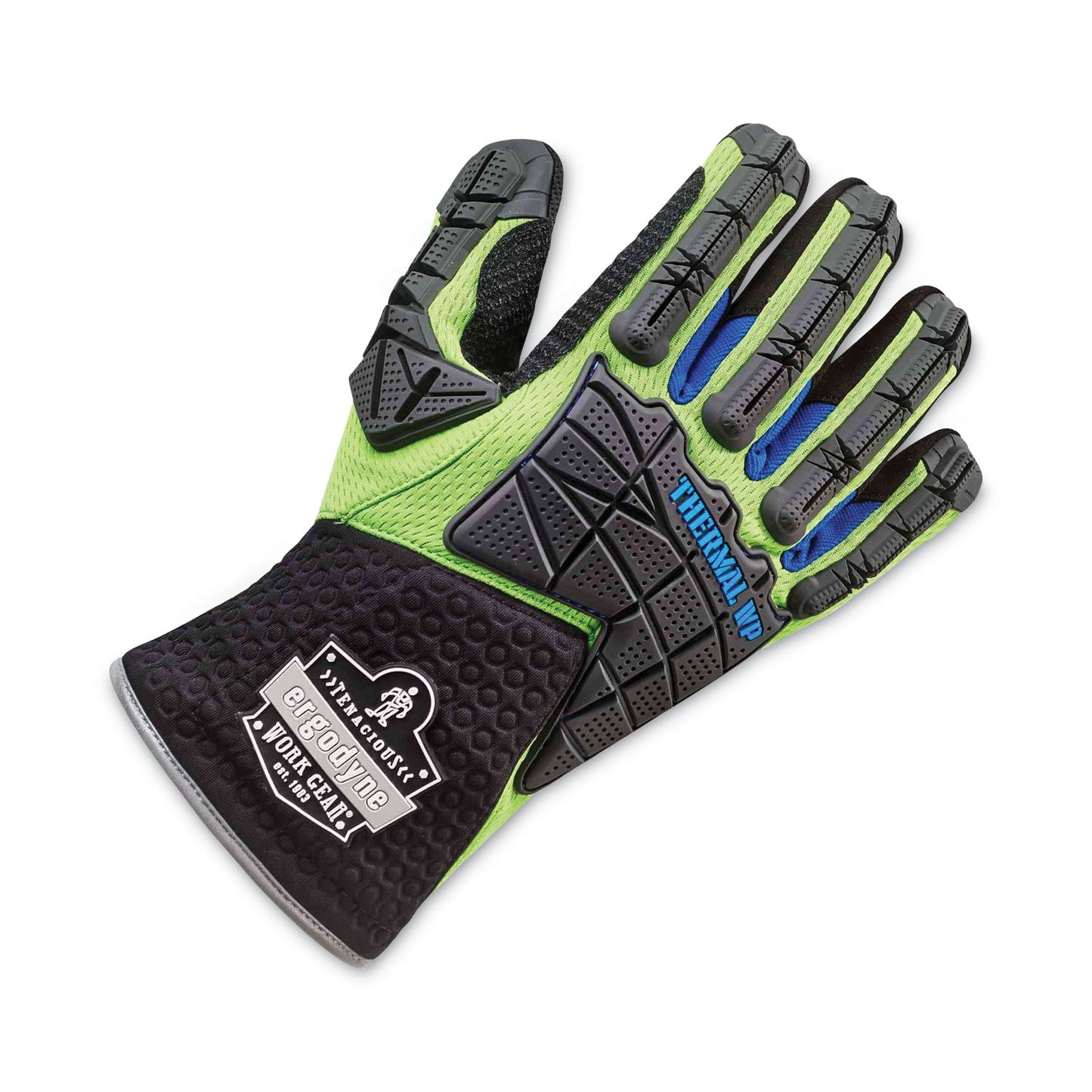 ProFlex 925WP Performance Dorsal Impact-Reducing Thermal Waterproof Gloves, EN388: 3323XP, Large, Black/Lime, Pair