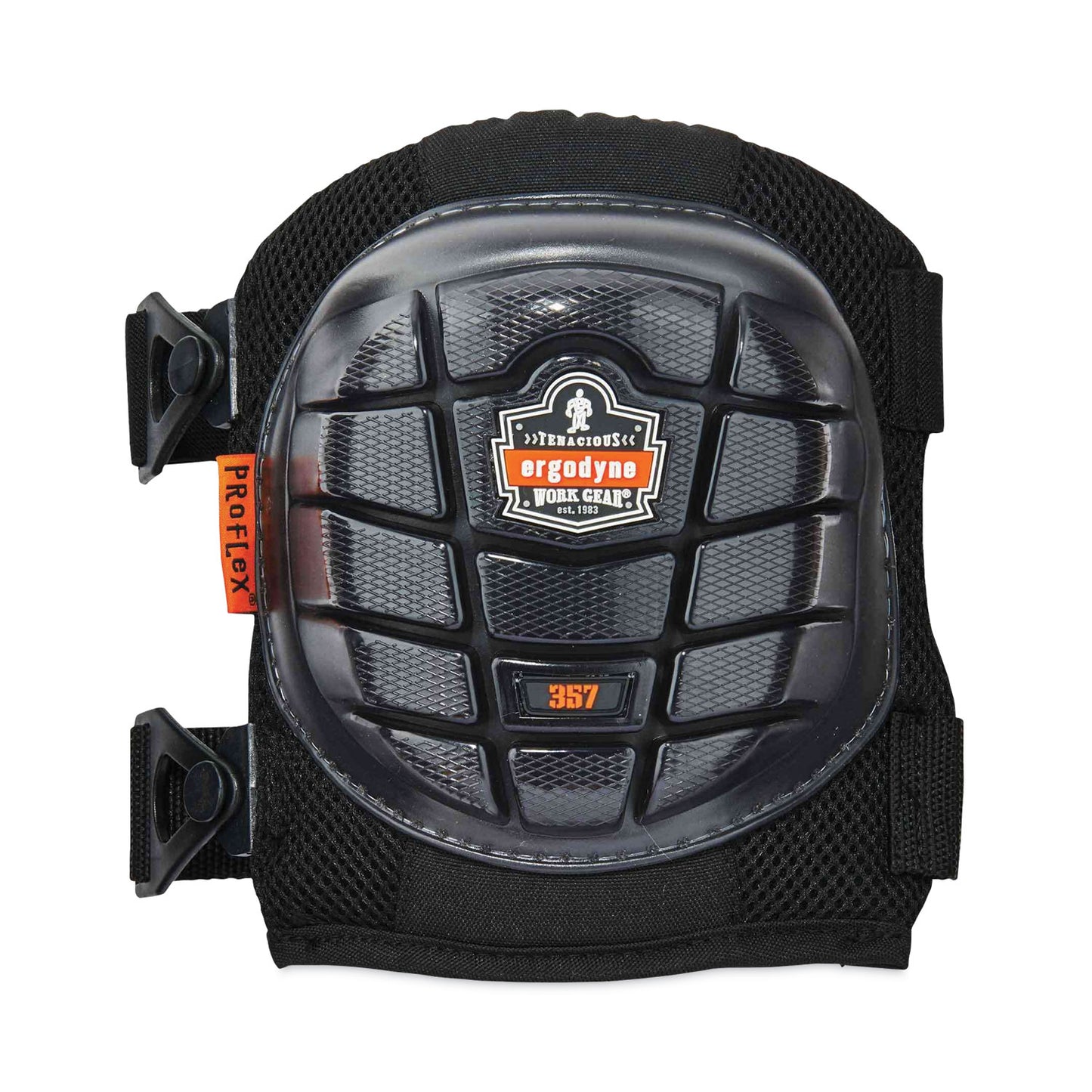 ProFlex 357 Lightweight Gel Knee Pads, Short Cap, Buckle Closure, One Size Fits Most, Black, Pair