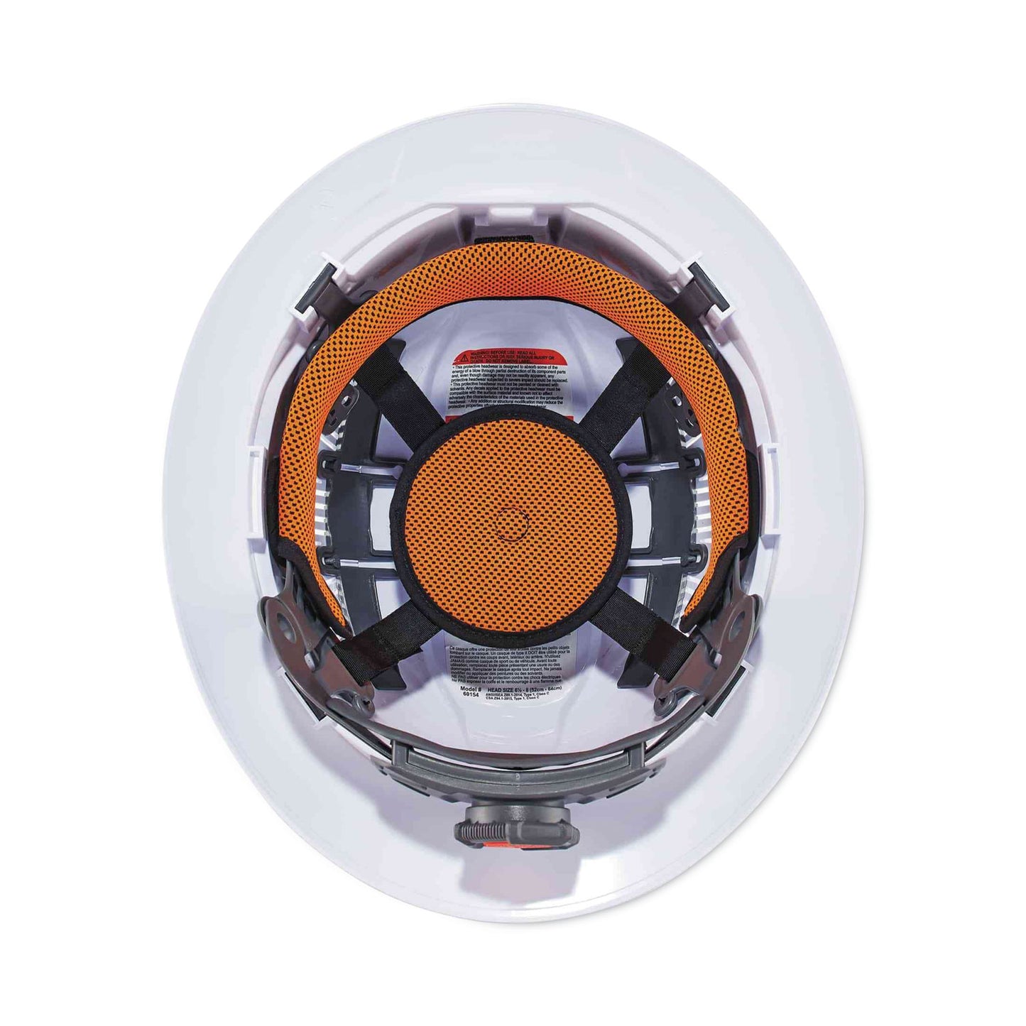 Skullerz 8973 Class C Hard Hat Full Brim, Vented, 4-Point Standard Ratchet Suspension, One Size Fits Most (6.5 to 8), White