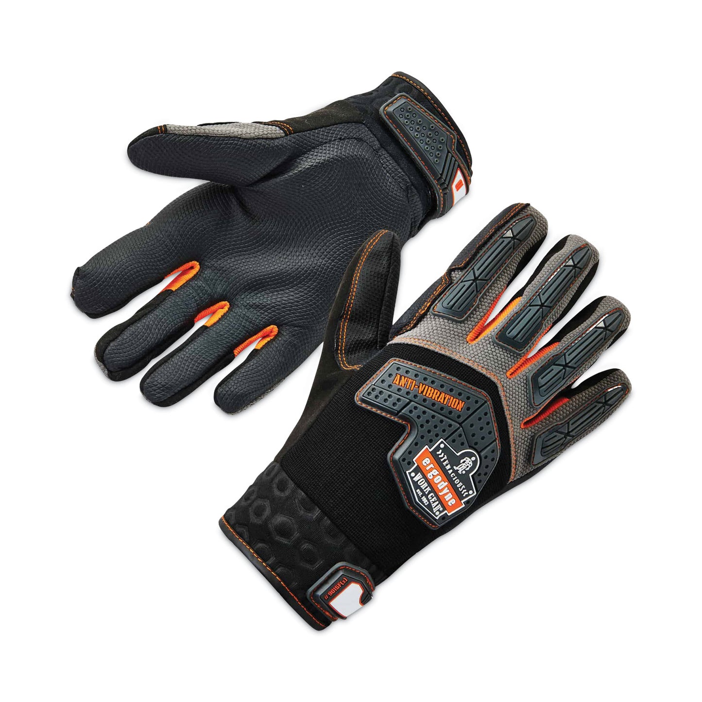 ProFlex 9015F(x) Certified Anti-Vibration Gloves with Dorsal Protection, EN388: 2121X, Large, Black, Pair