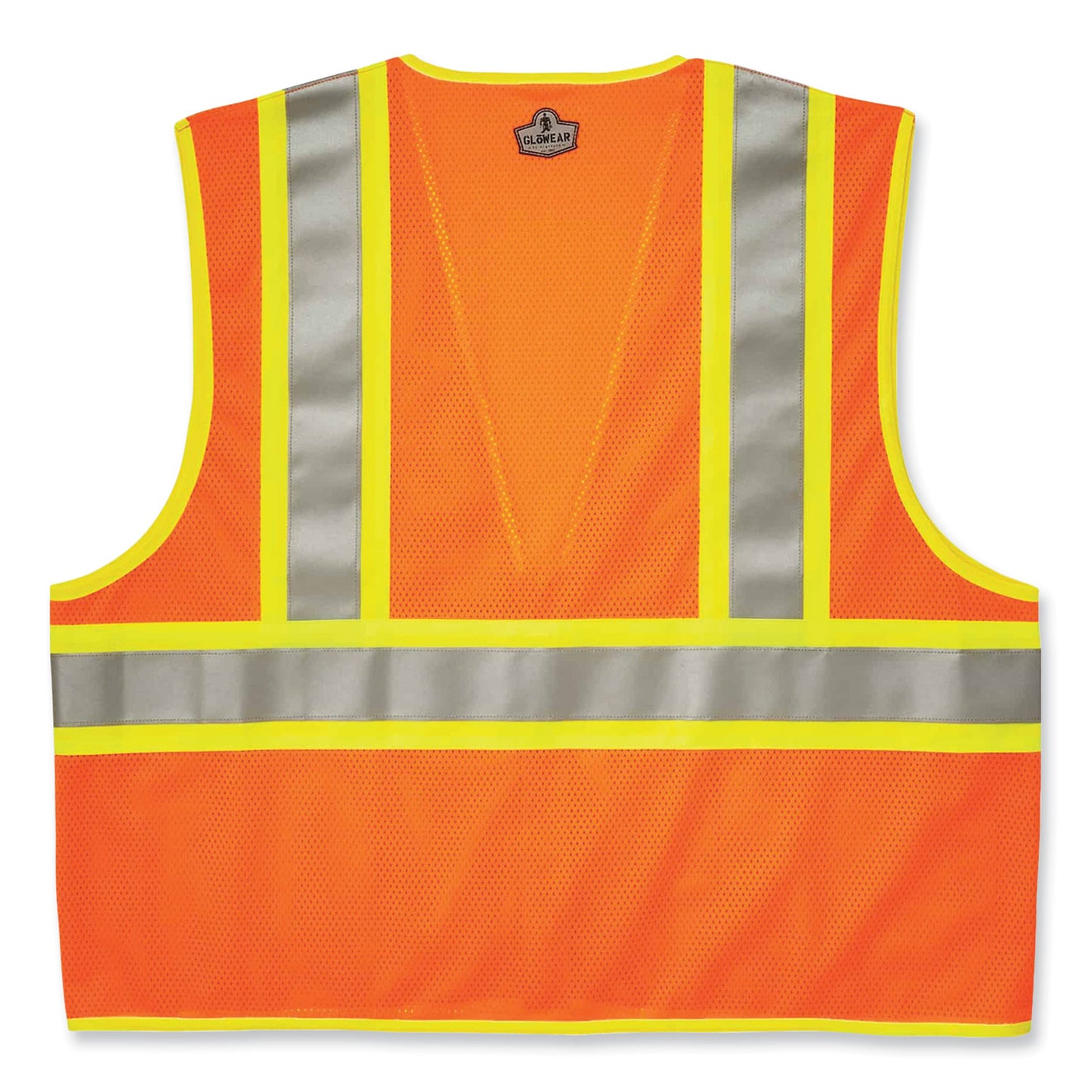 GloWear 8230Z Class 2 Two-Tone Mesh Zipper Vest, Polyester, Large/X-Large, Orange