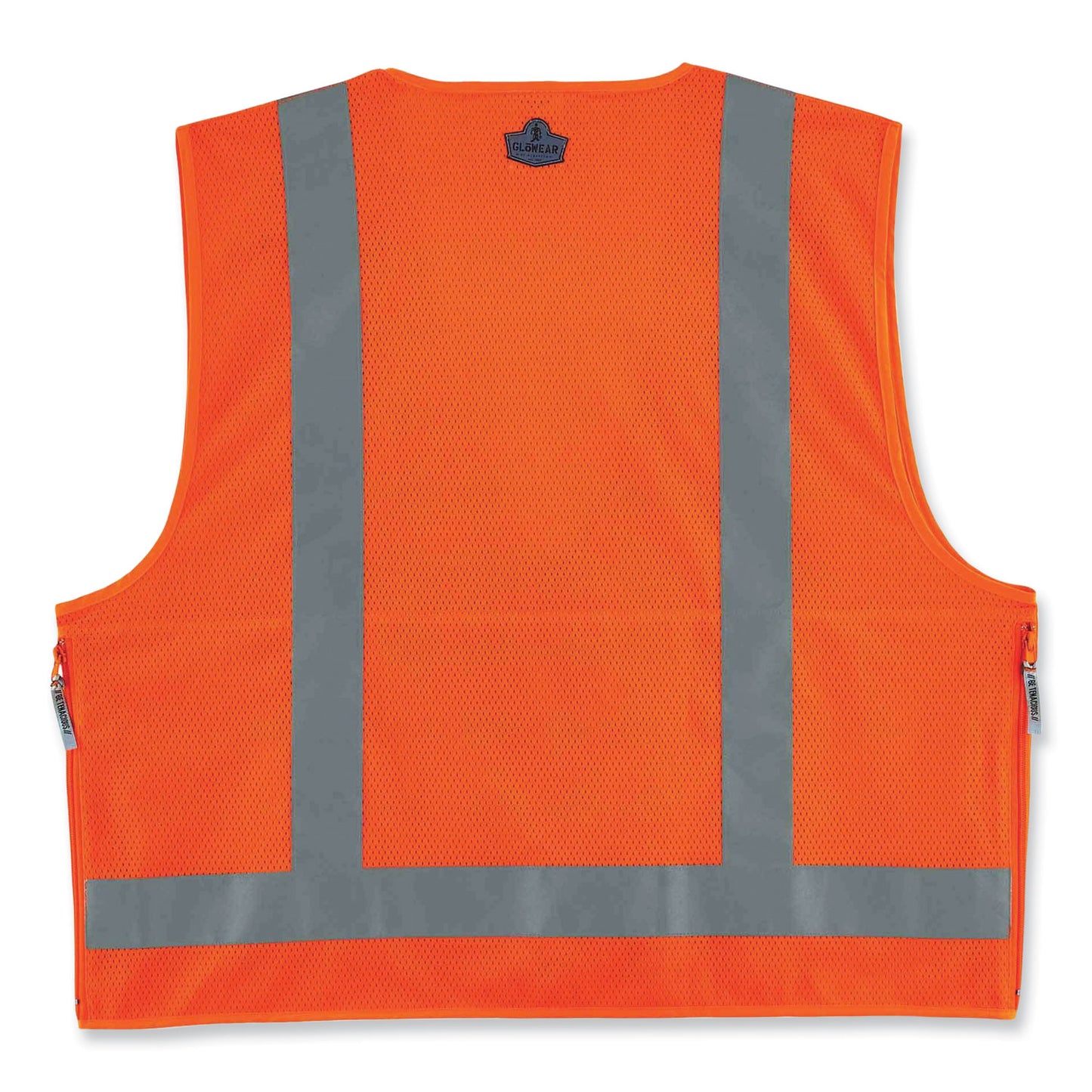 GloWear 8250Z Class 2 Surveyors Zipper Vest, Polyester, Small/Medium, Orange