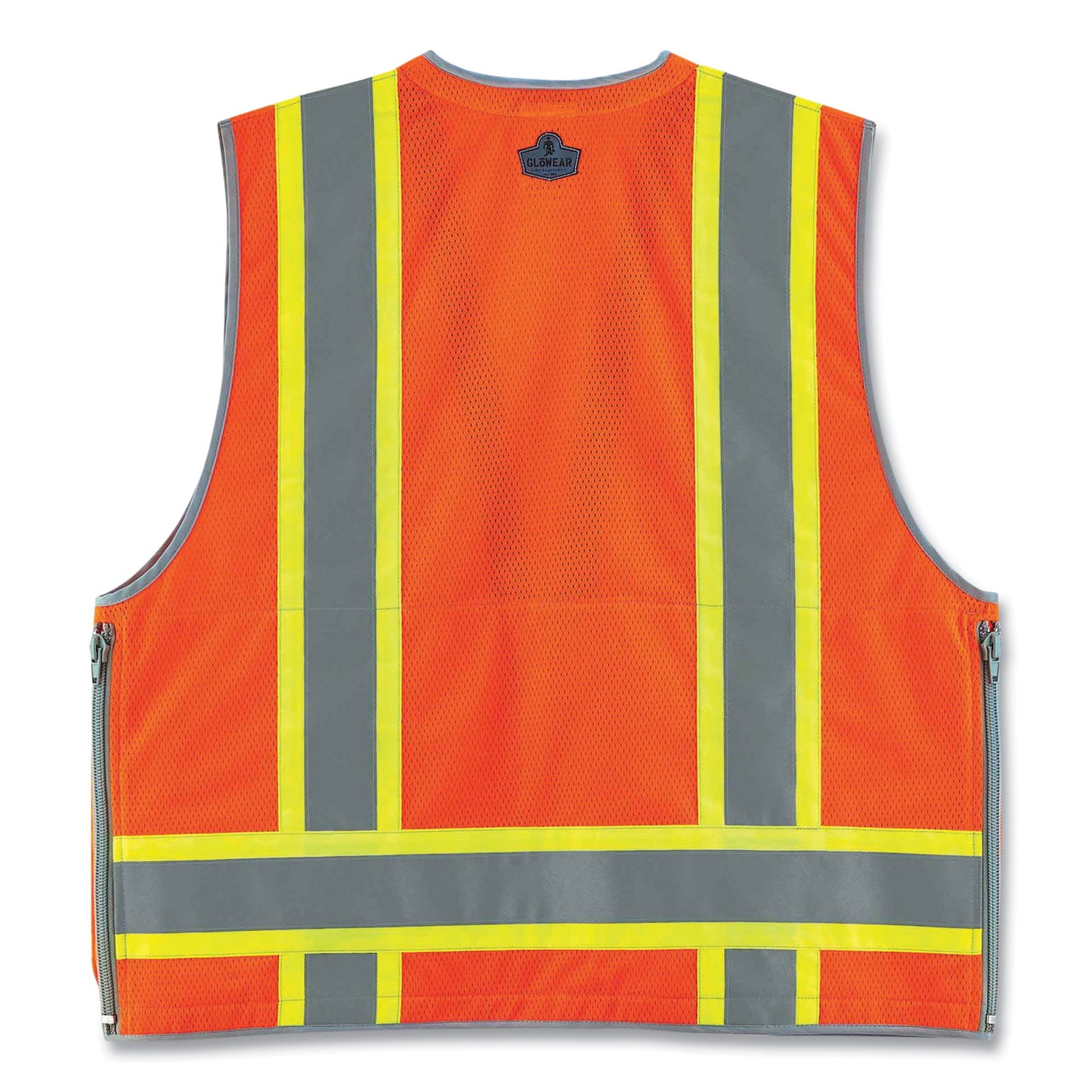 GloWear 8254HDZ Class 2 Heavy-Duty Surveyors Zipper Vest, Polyester, Large/X-Large, Orange