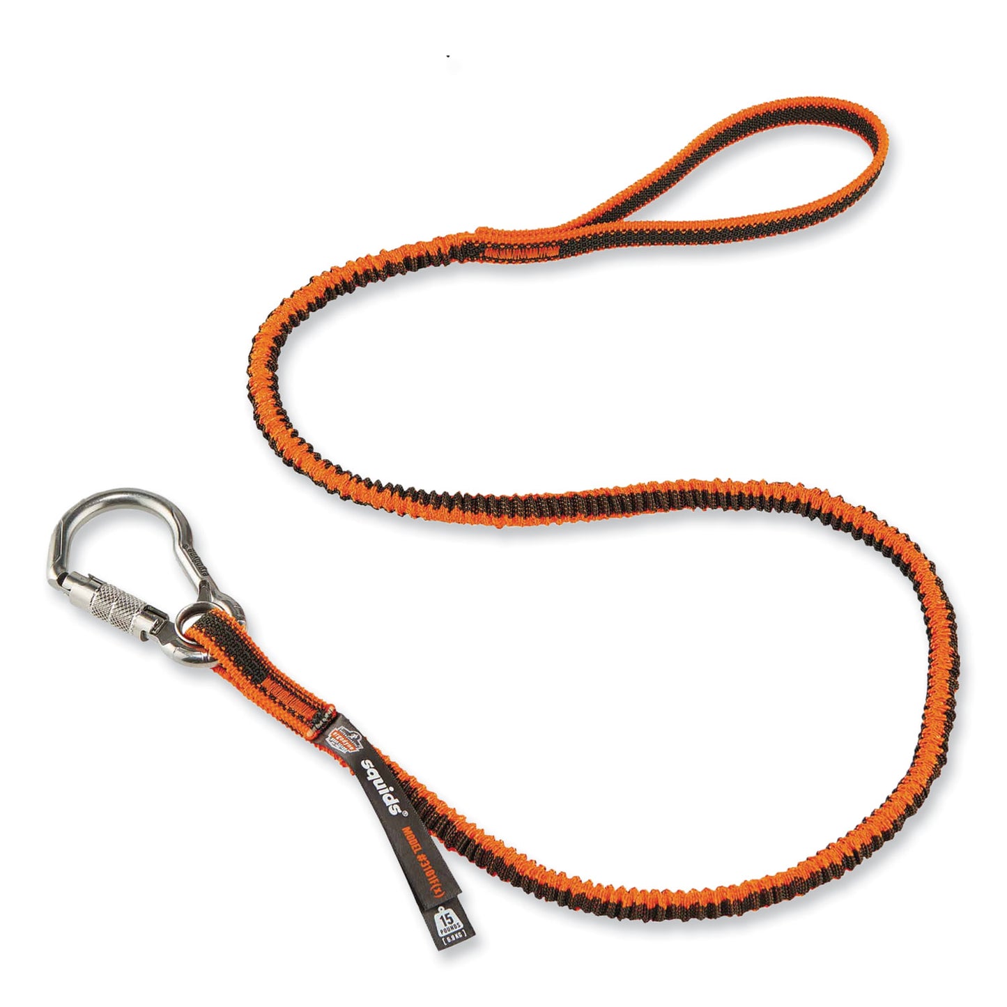 Squids 3101F(x) Tool Lanyard with Stainless-Steel Carabiner + Loop, 15 lb Max Working Capacity, 38" to 48" Long