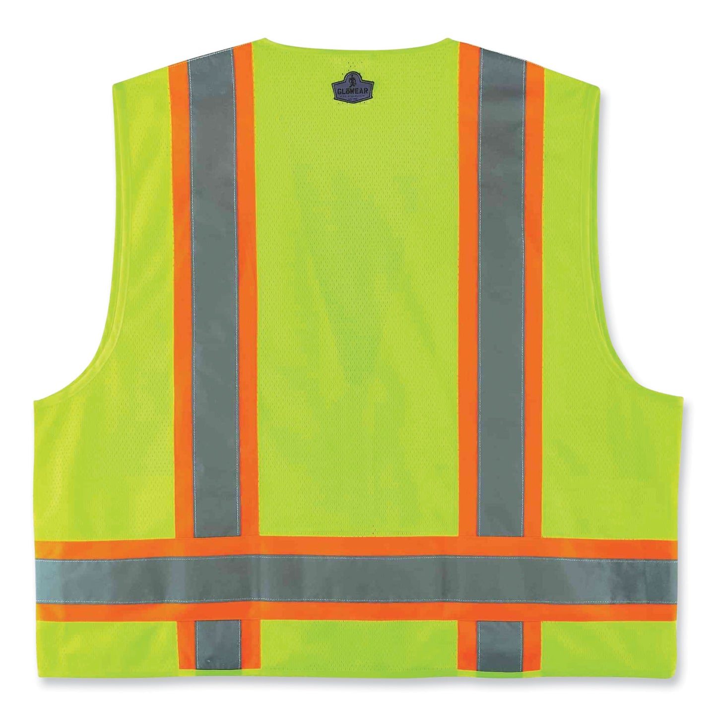 GloWear 8248Z Class 2 Two-Tone Surveyors Zipper Vest, Polyester, Small/Medium, Lime