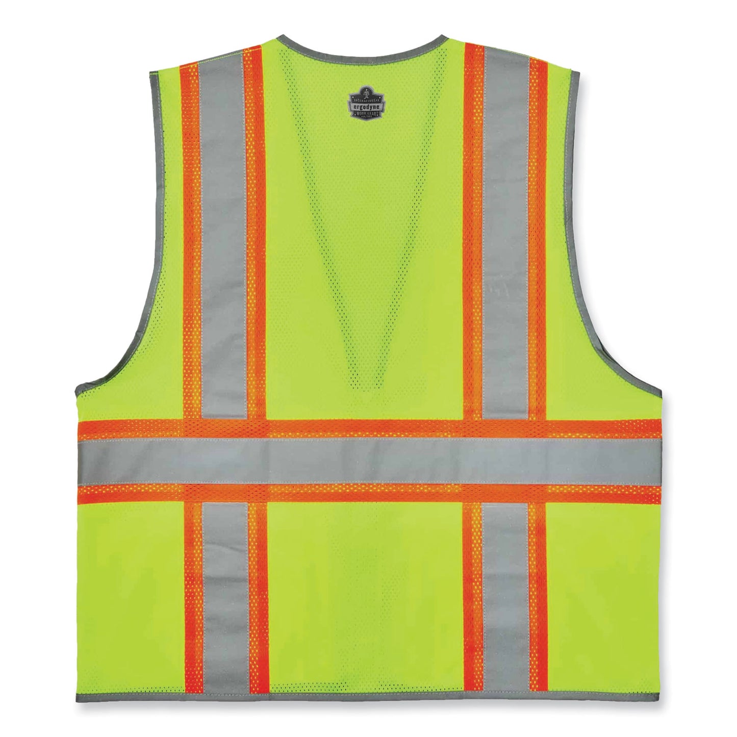 GloWear 8246Z Class 2 Two-Tone Mesh Reflective Binding Zipper Vest, Polyester, 2X-Large/3X-Large, Lime