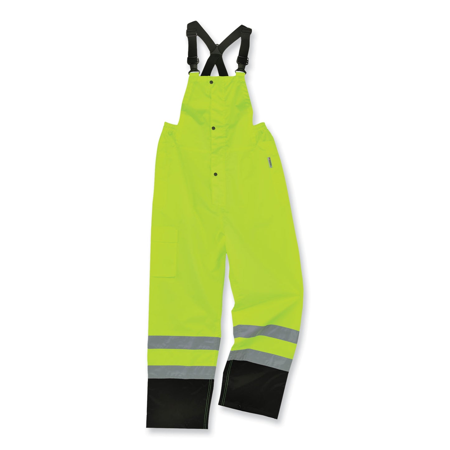 GloWear 8918BK Class E Hi-Vis Rain Bibs Black Bottom, 2X-Large, Lime