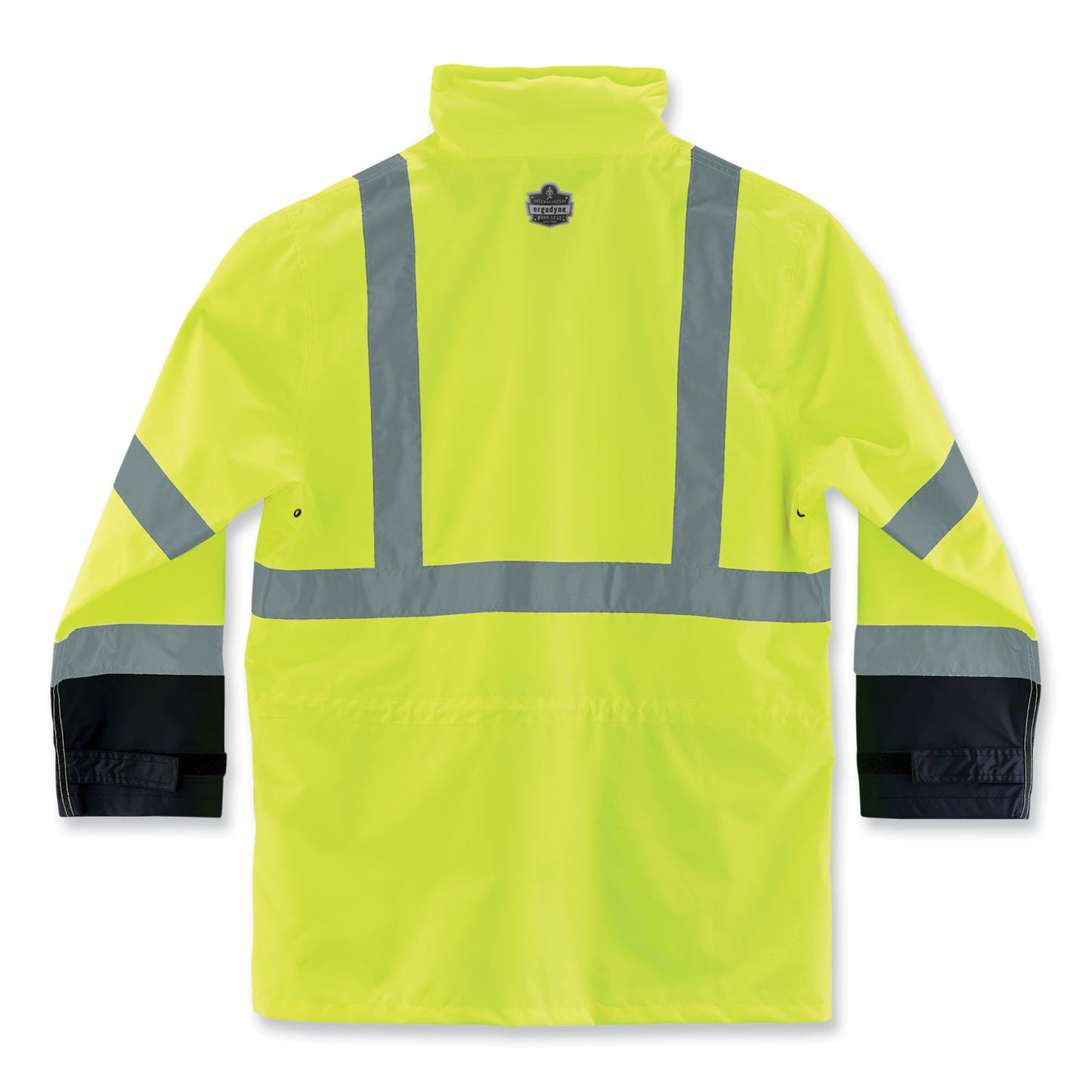 GloWear 8365BK Class 3 Hi-Vis Rain Jacket Black Bottom, 4X-Large, Lime