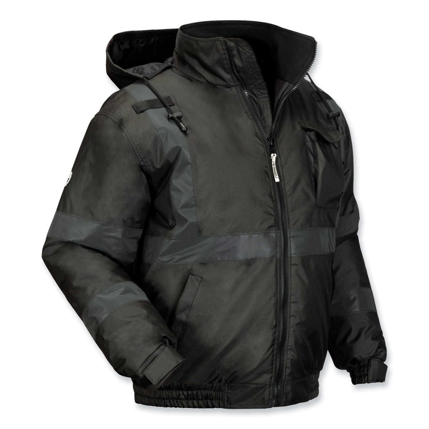GloWear 8377EV Non-Certified Hi-Vis Quilted Bomber Jacket, Black, 4X-Large