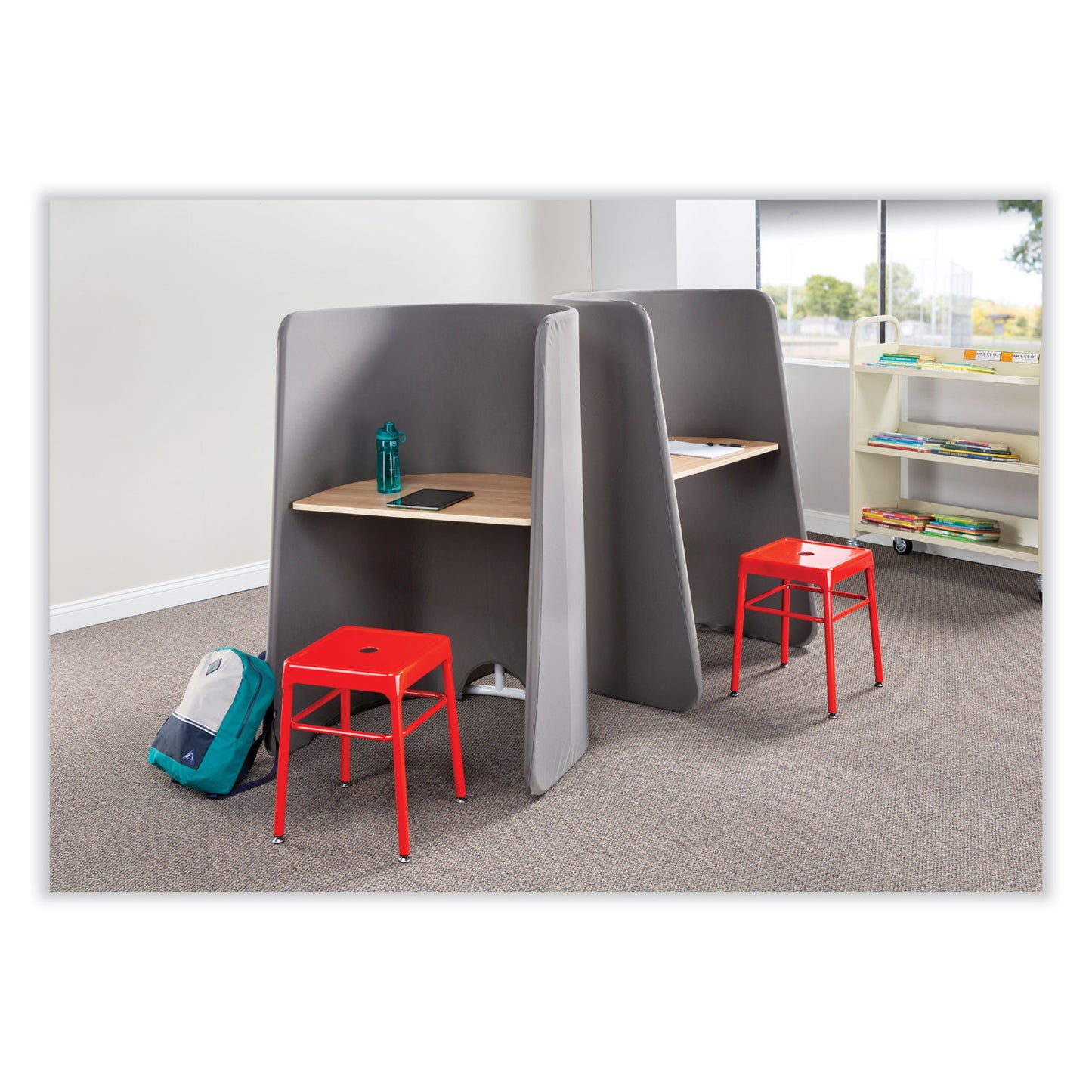 Roam Touchdown Workstation, 33" x 30" x 51.5", Beech/Dark Gray