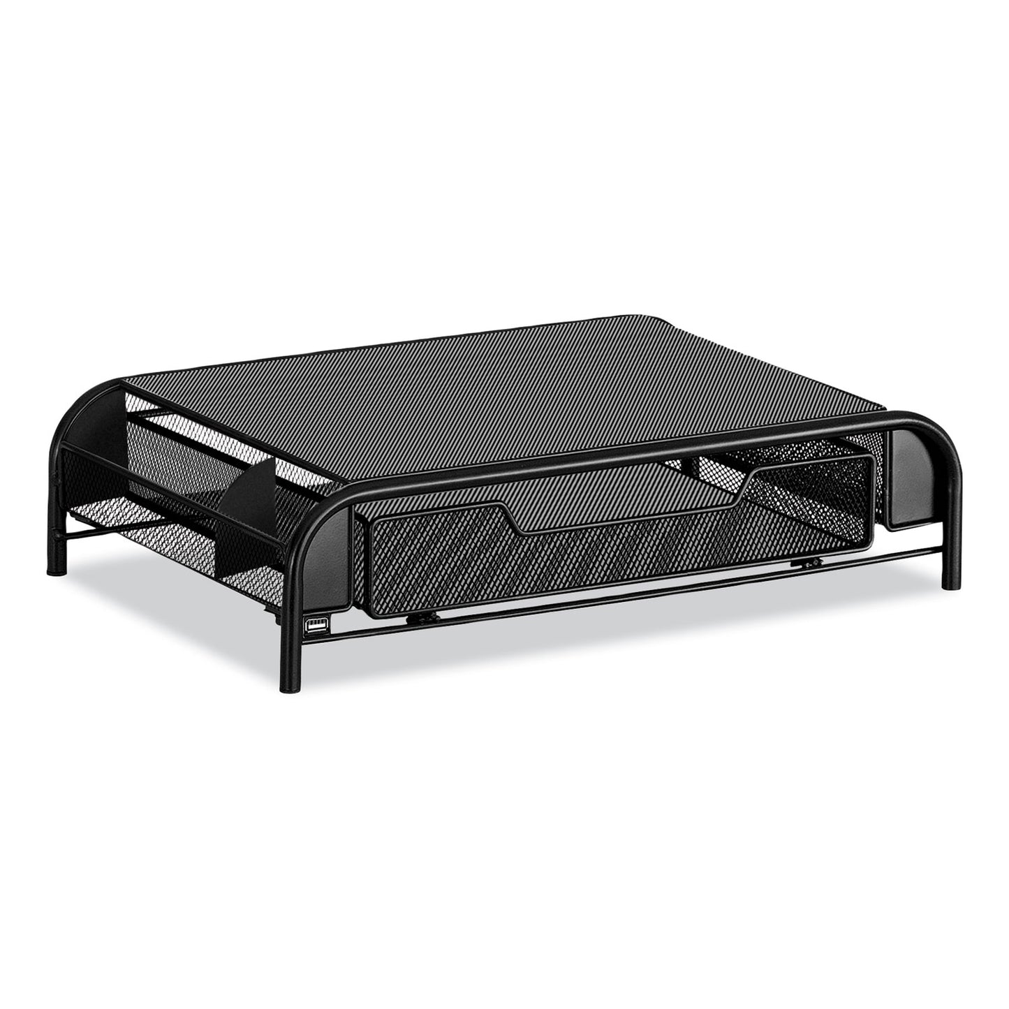 Powered Onyx Monitor Stand, 18.25" x 11.75" x 4.5", Black