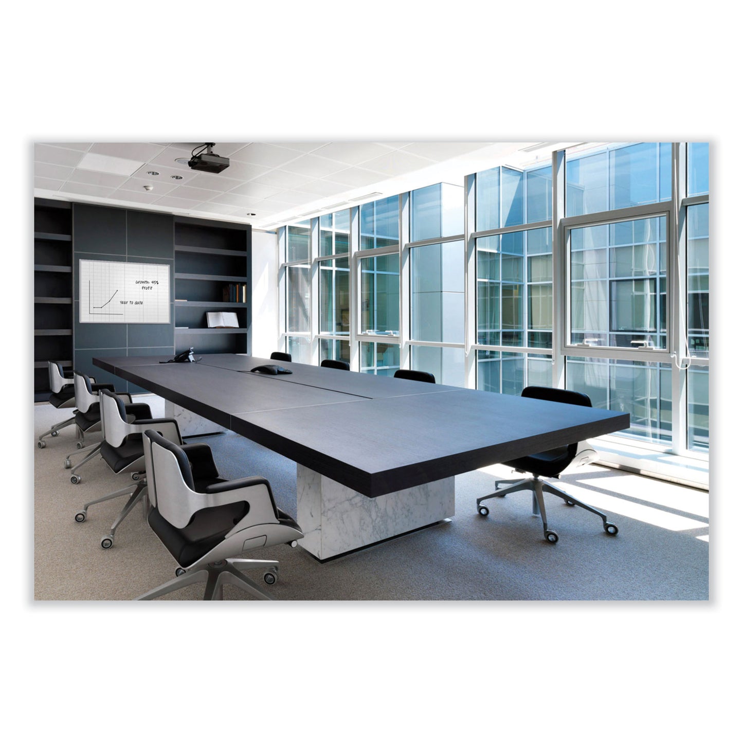Non-Magnetic Whiteboard with Aluminum Frame, 24" x 17.81", White Surface, Satin Aluminum Frame