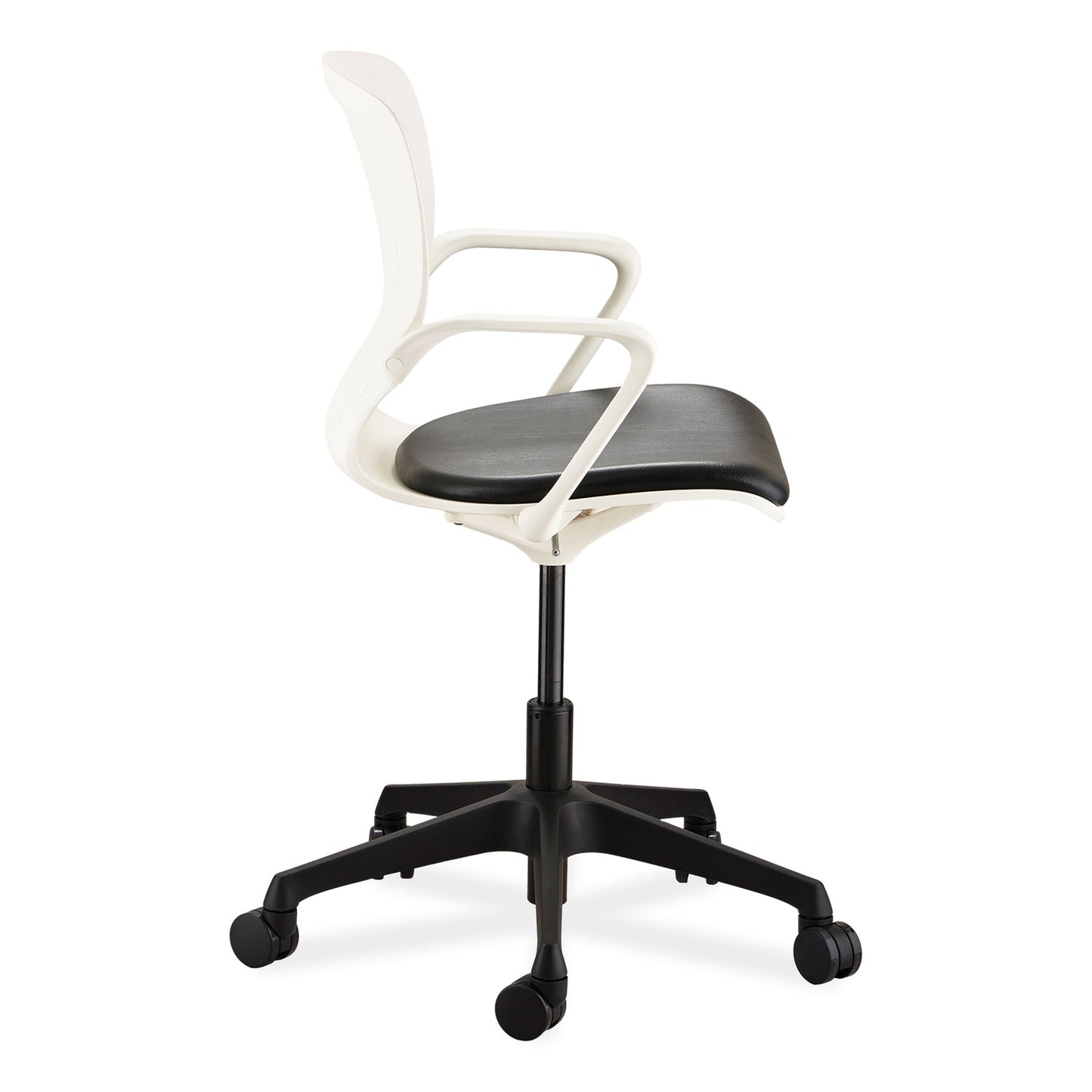 Shell Desk Chair, Supports Up to 275 lb, 17" to 20" Seat Height, Black Seat, White Back, Black/White Base