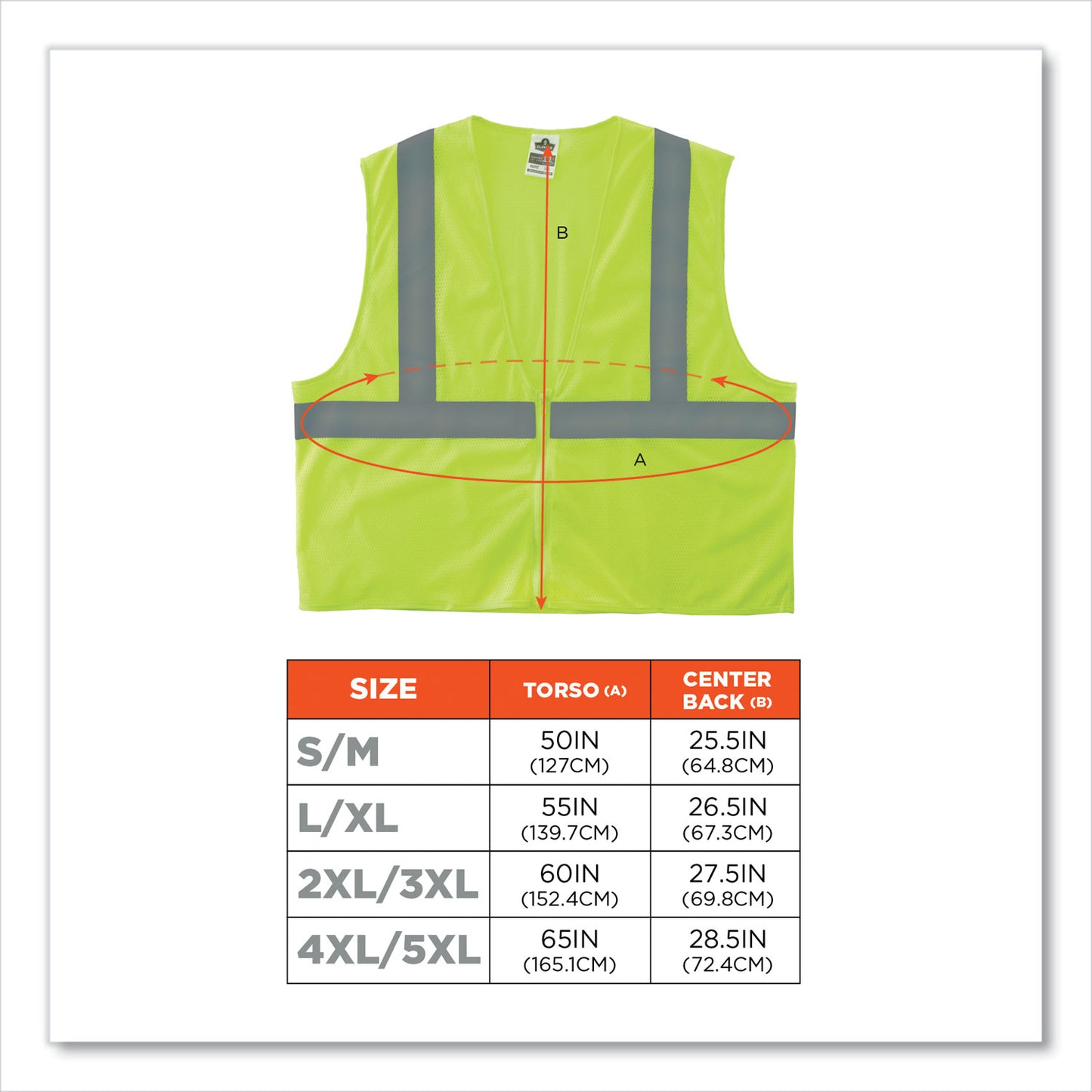 GloWear 8205Z Class 2 Super Economy Mesh Vest, Polyester, Lime, Small/Medium
